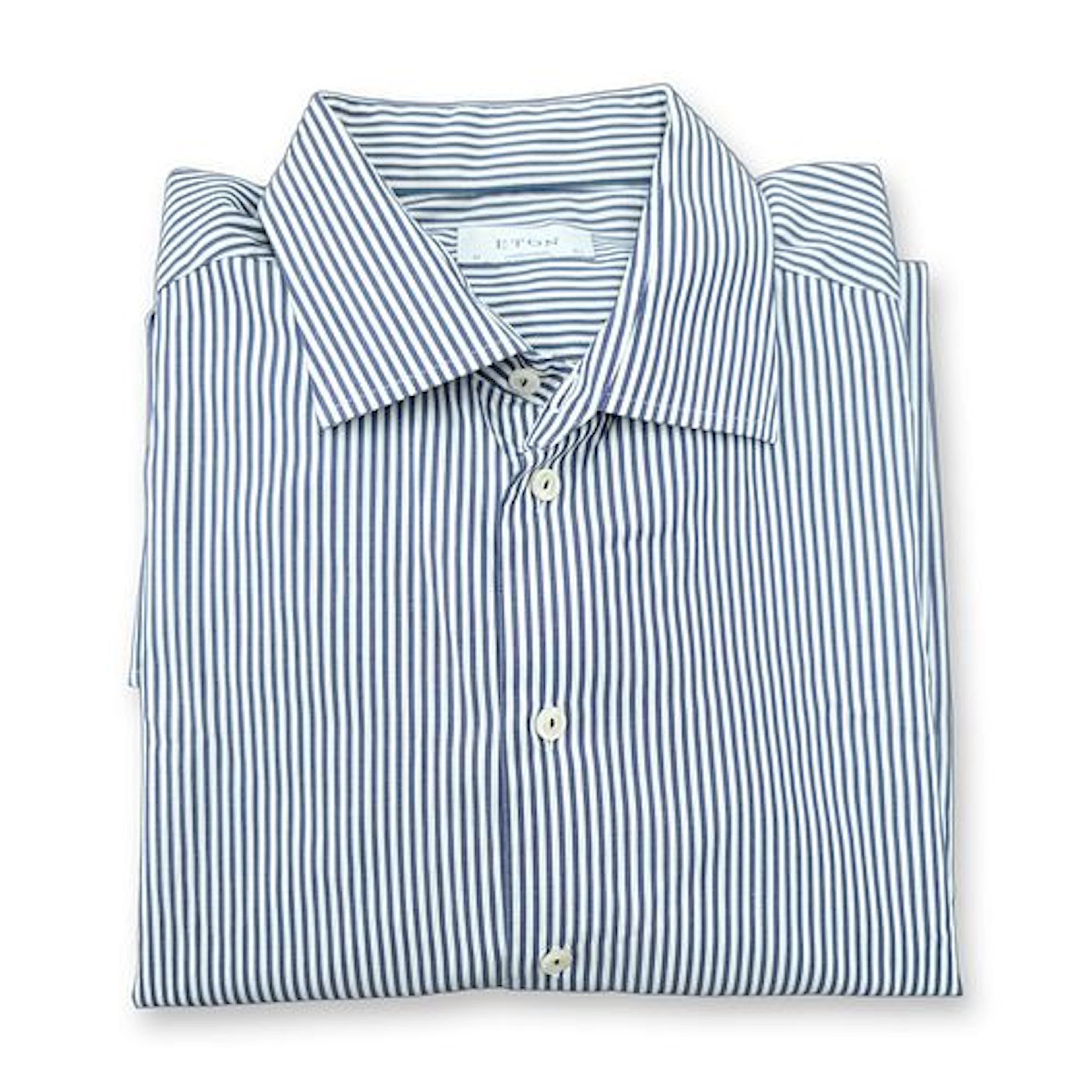 Eton Contemporary Fit Blue Bengal Stripe Cotton Dress Shirt