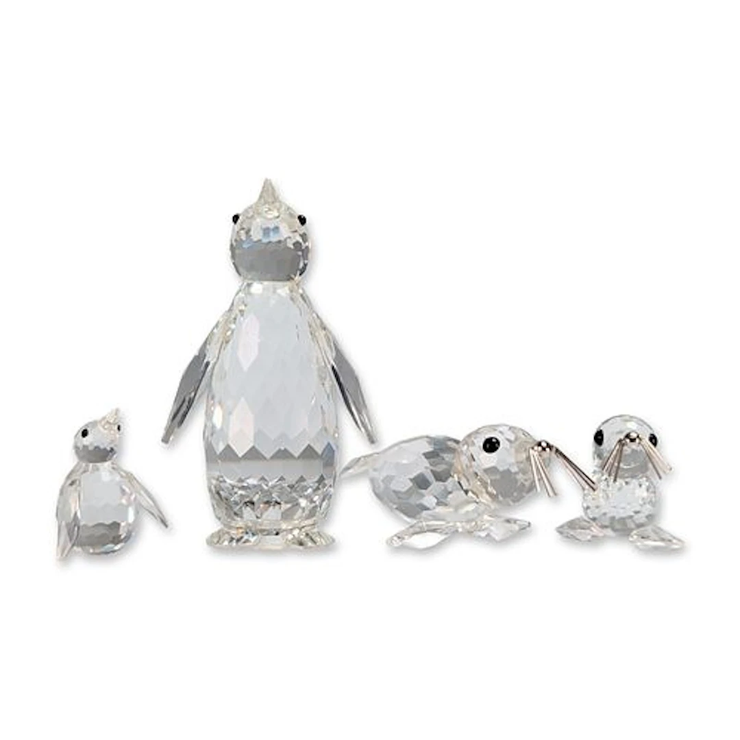 4pc Swarovski Silver Crystal Arctic Animal Figurine Collection