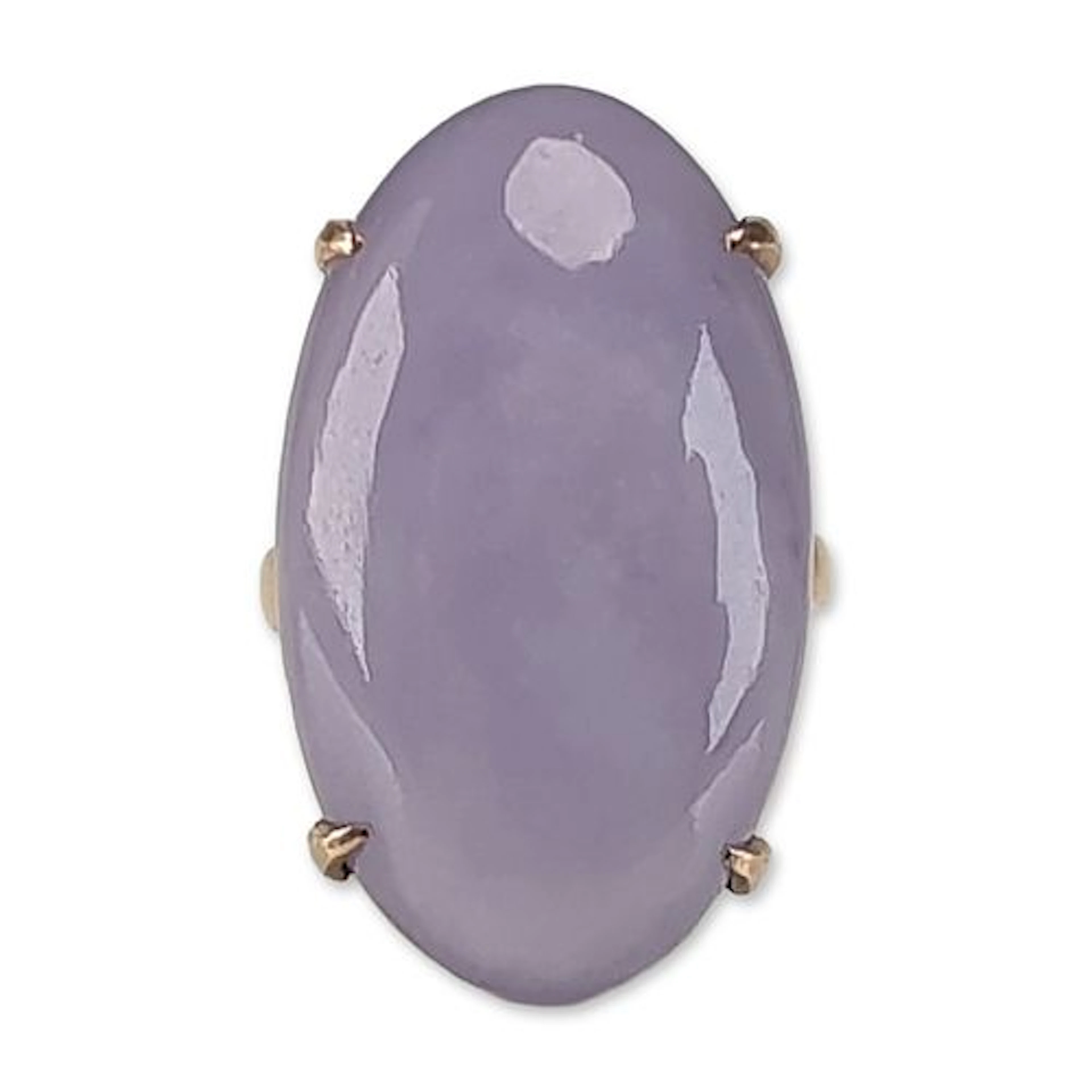 14K Rose Gold Lavender Jade Cabochon Cocktail Ring