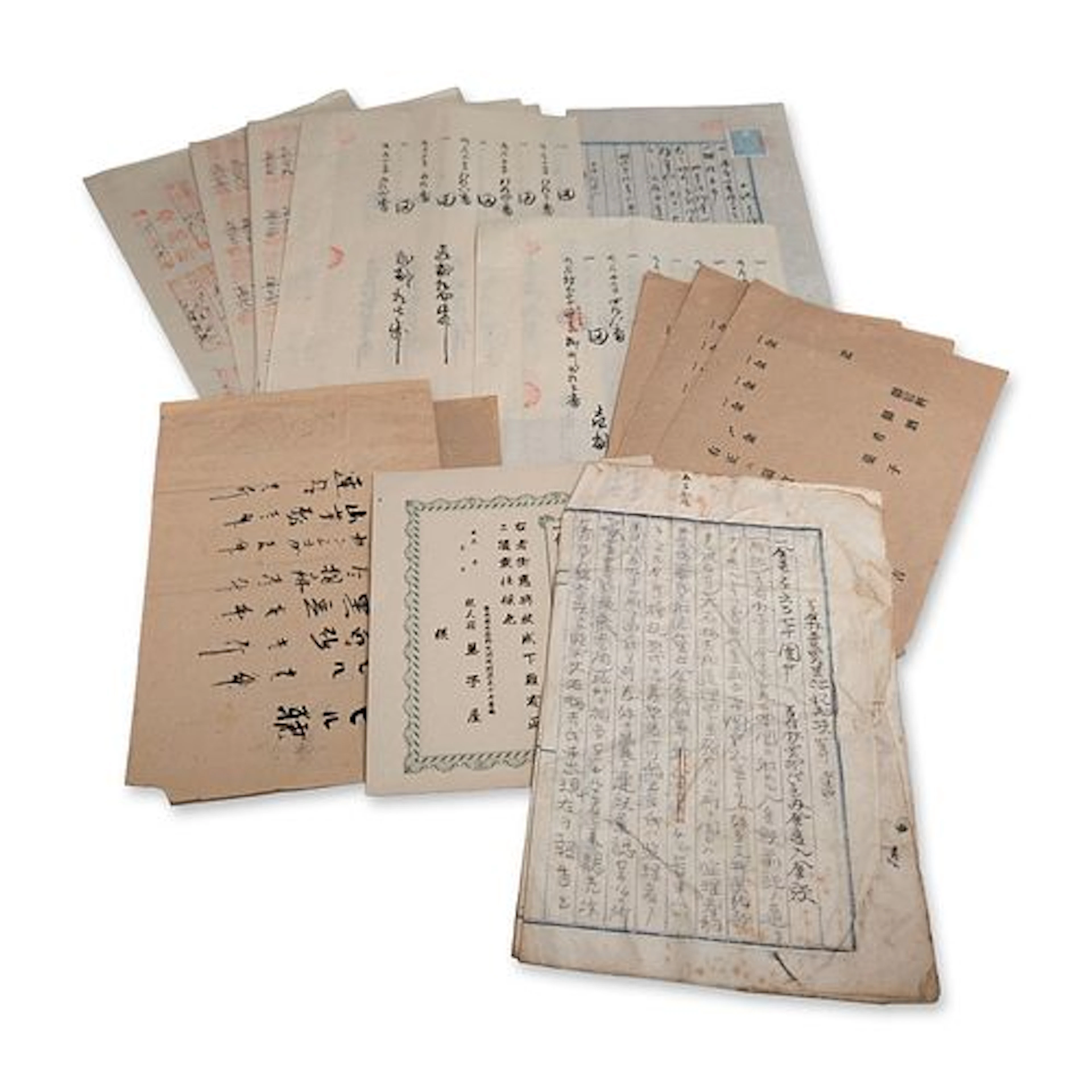 15pc Collection of Japanese Taisho Era Property Registration Documents
