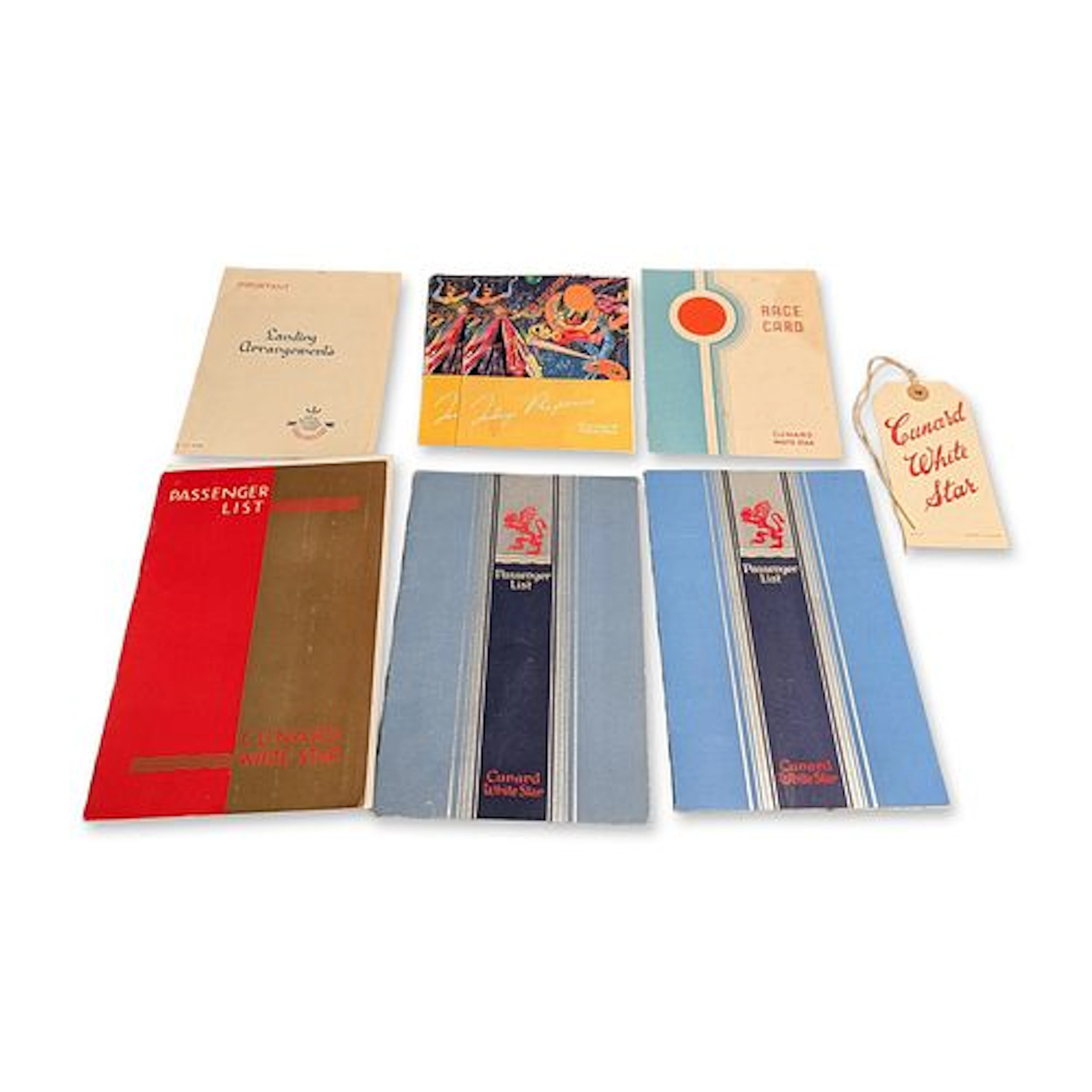 8pc Collection of Cunard White Star Line Ephemera
