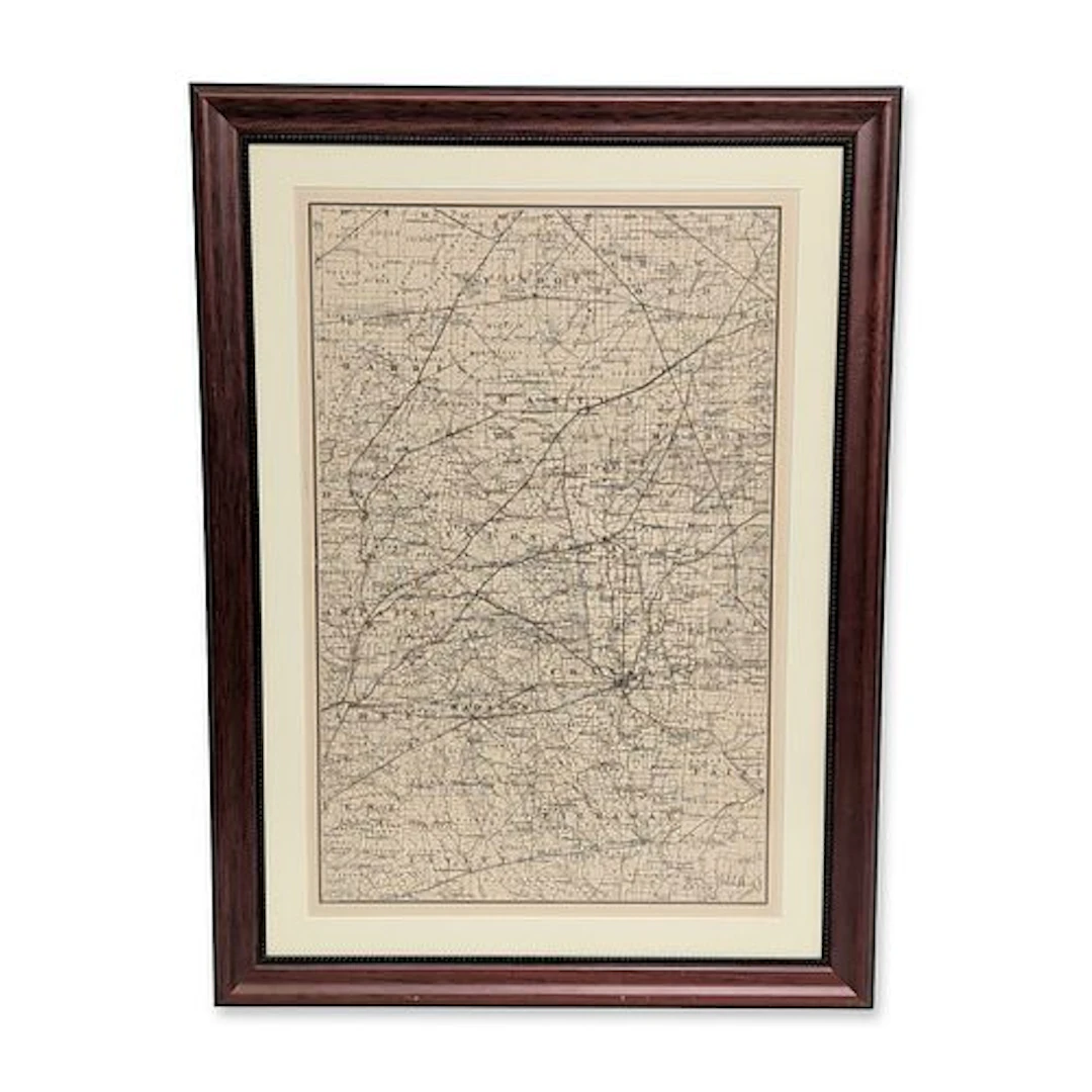 Central Ohio Reproduction Atlas Map Framed