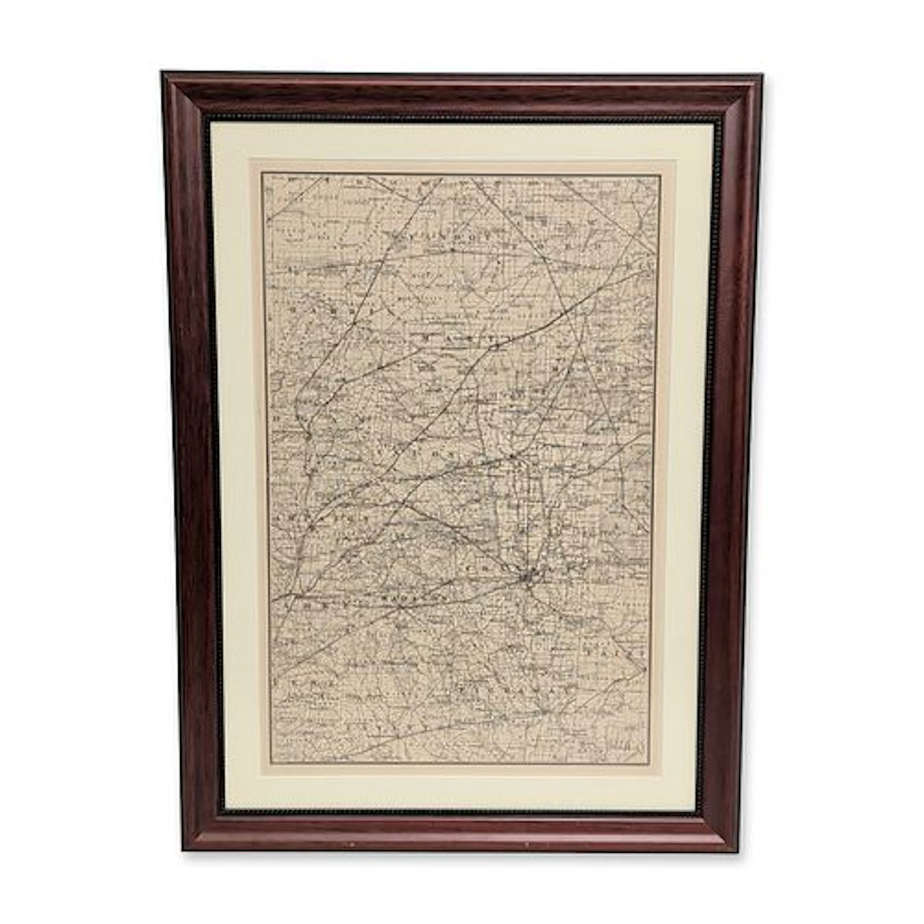 Central Ohio Reproduction Atlas Map Framed