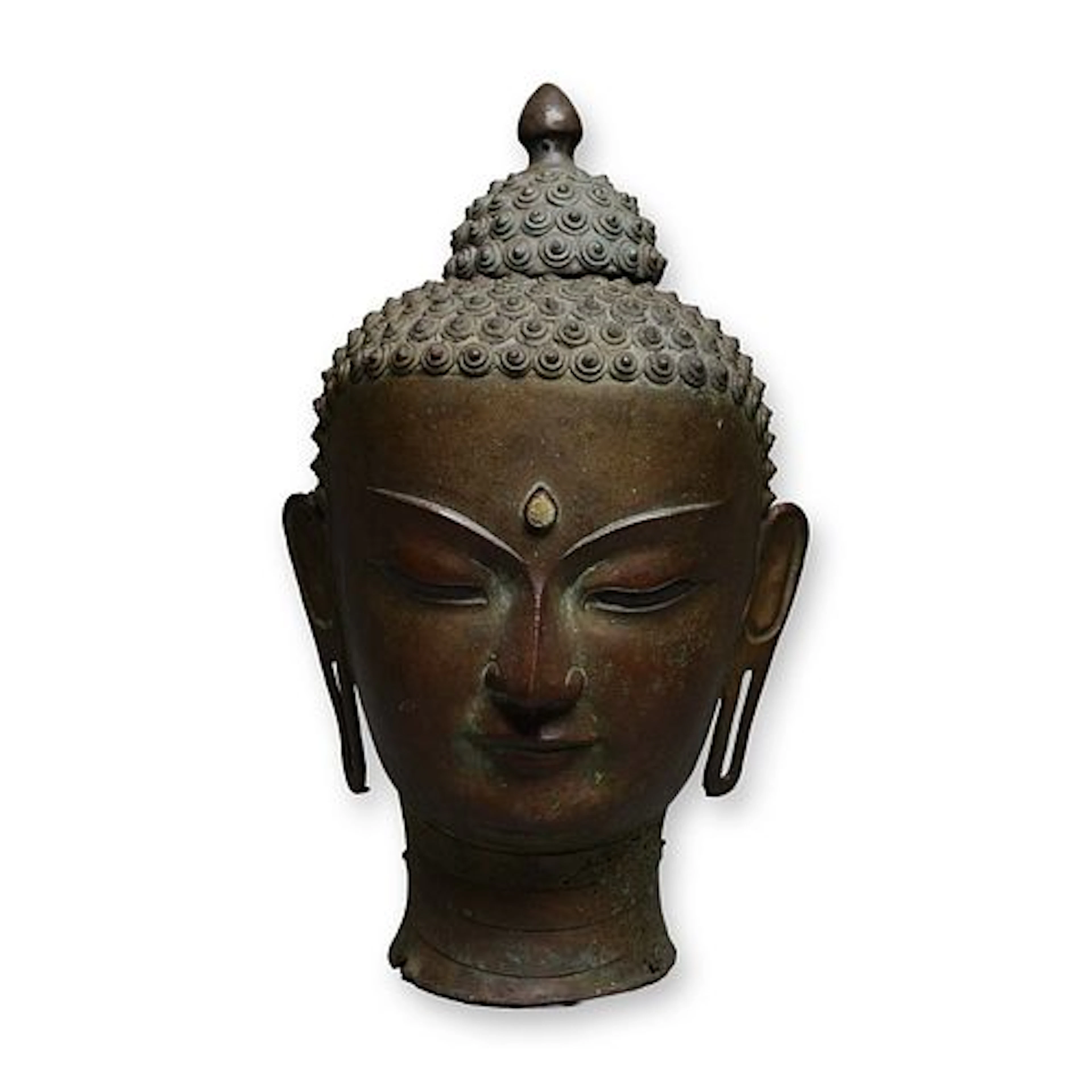 Chinese Bronze Buddha Head