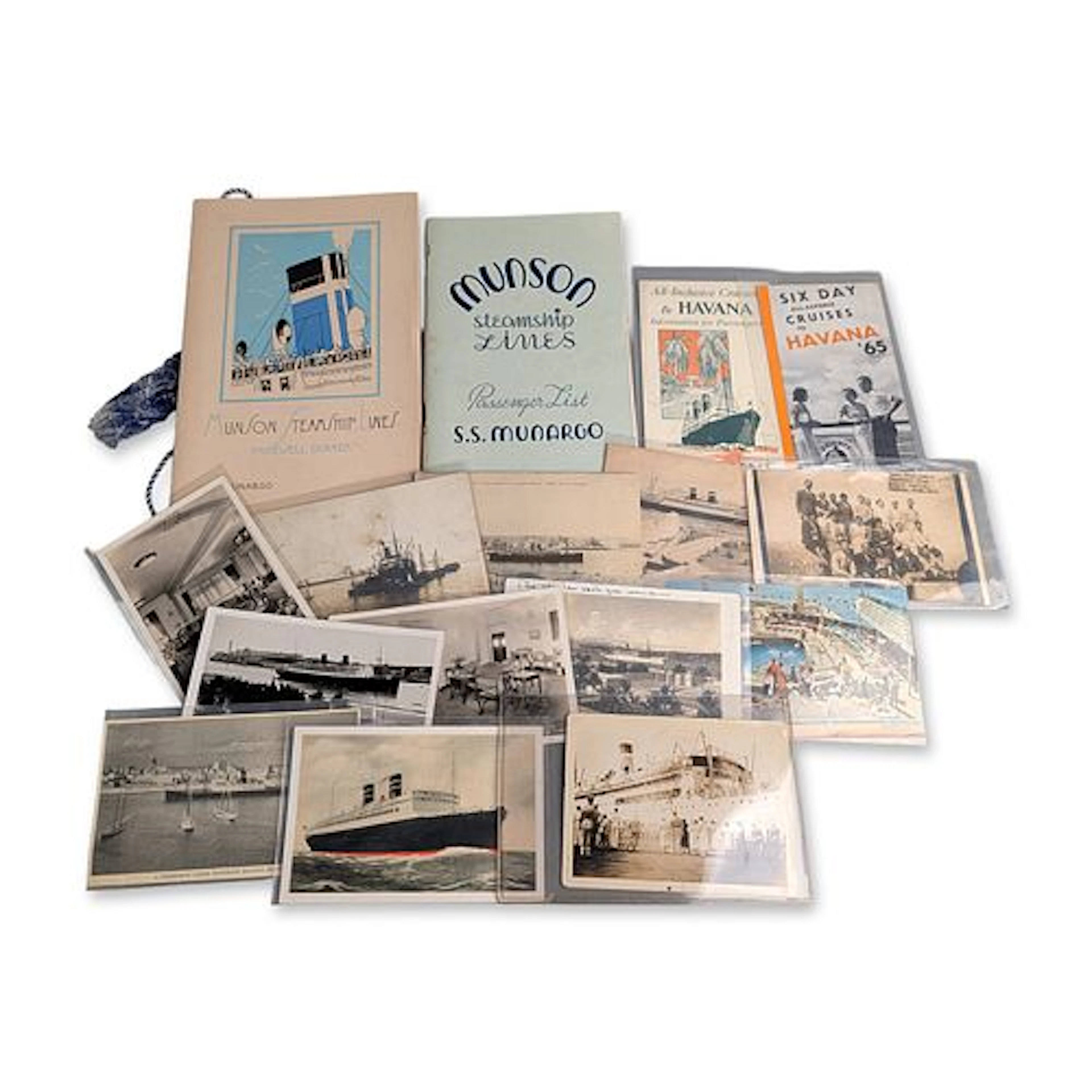 16pc Munson and Ward Line Maritime Ephemera Collection
