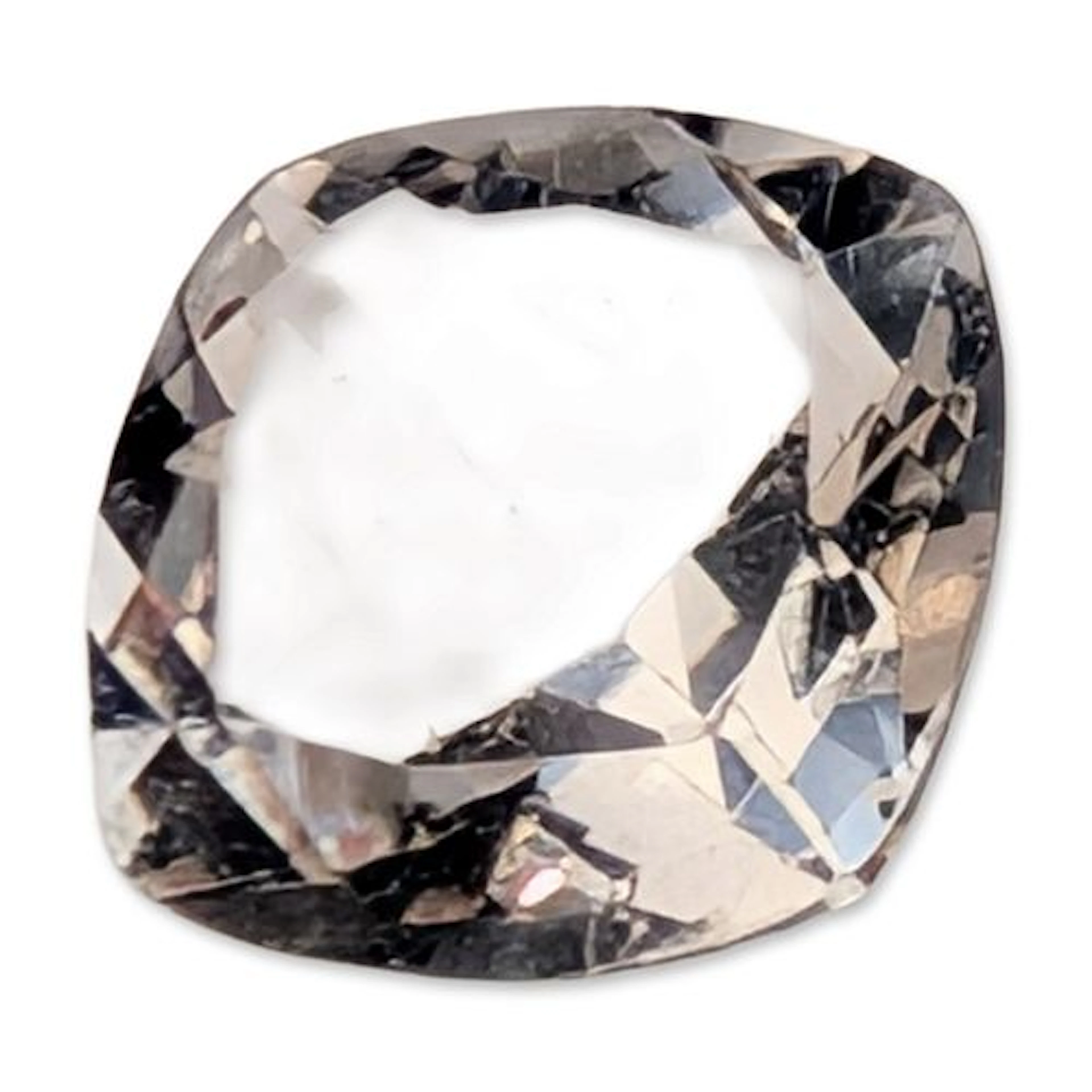 Cushion Cut Colorless Faceted Gemstone