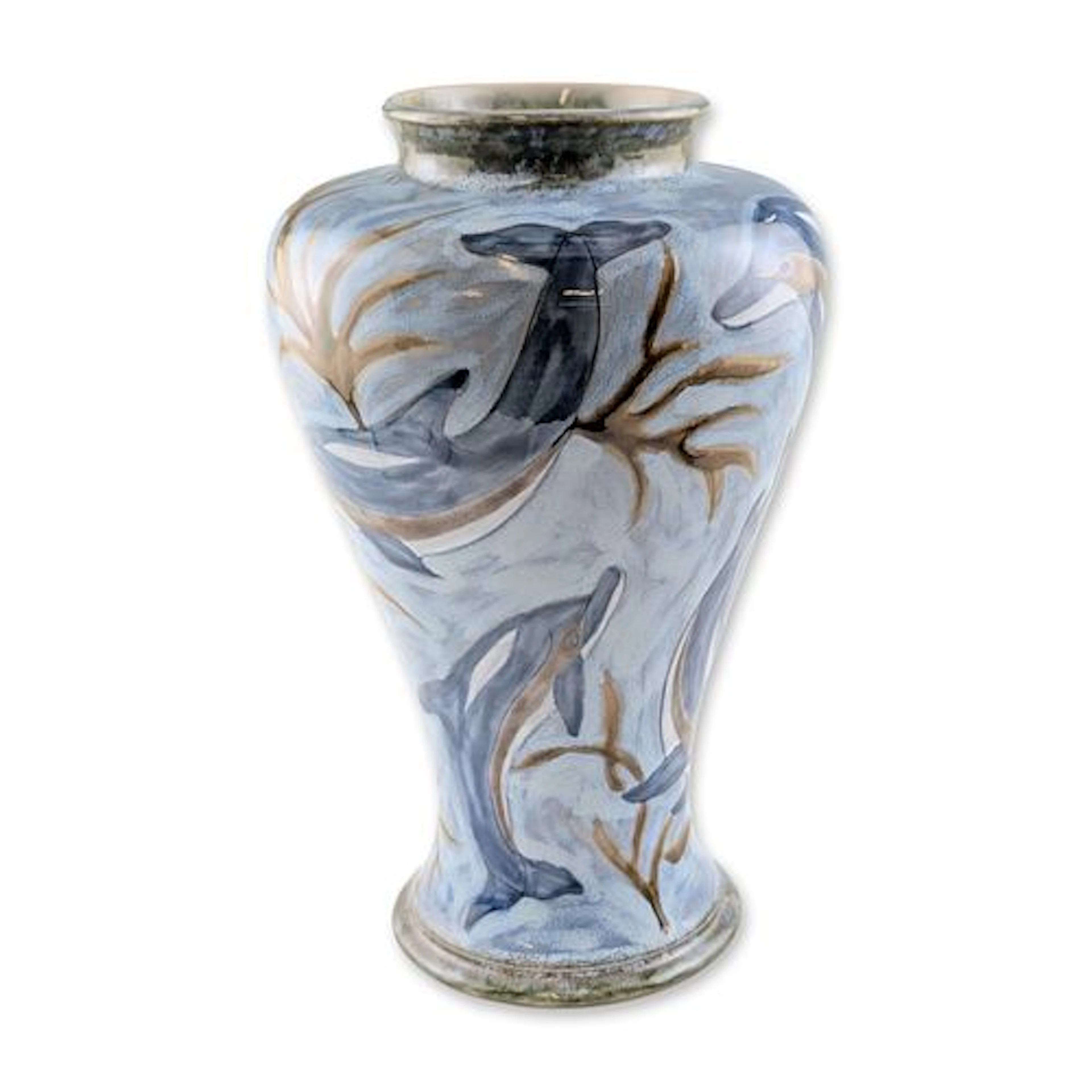 Cobridge Stoneware by Philip Gibson Dolphin Vase