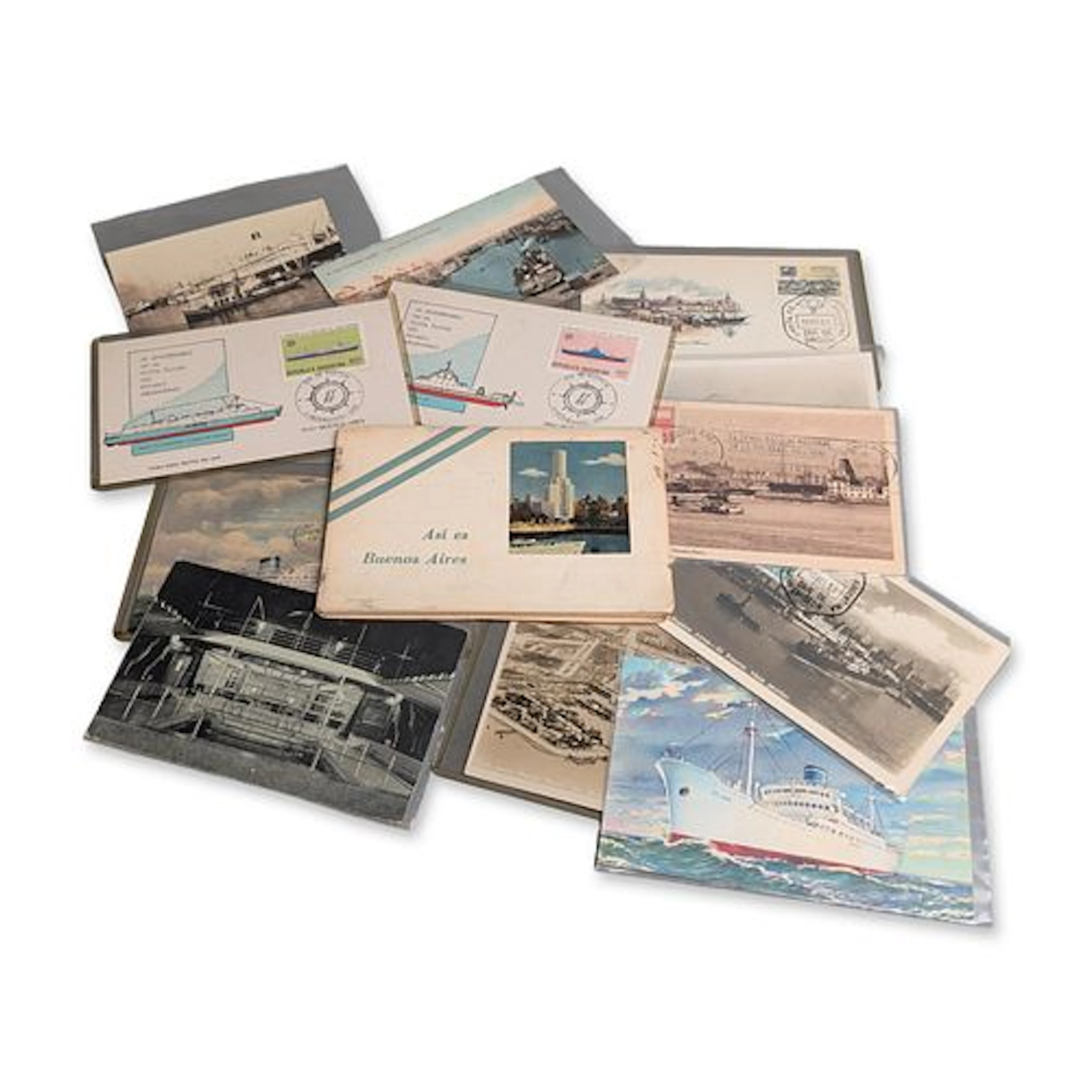 13pc Collection of Vintage Argentine Maritime and Buenos Aires Postcards
