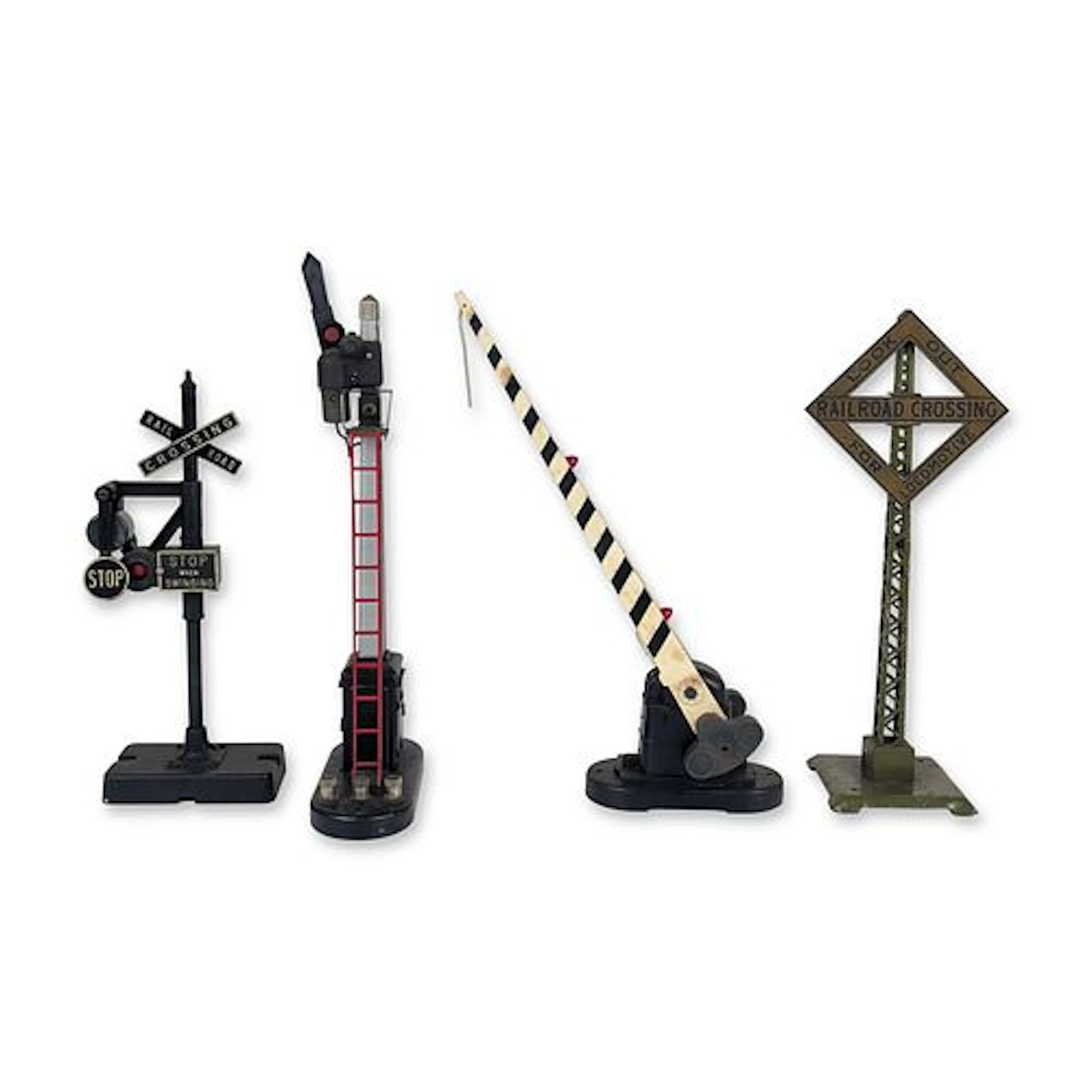 Group of Lionel Railroad Crossing Signals