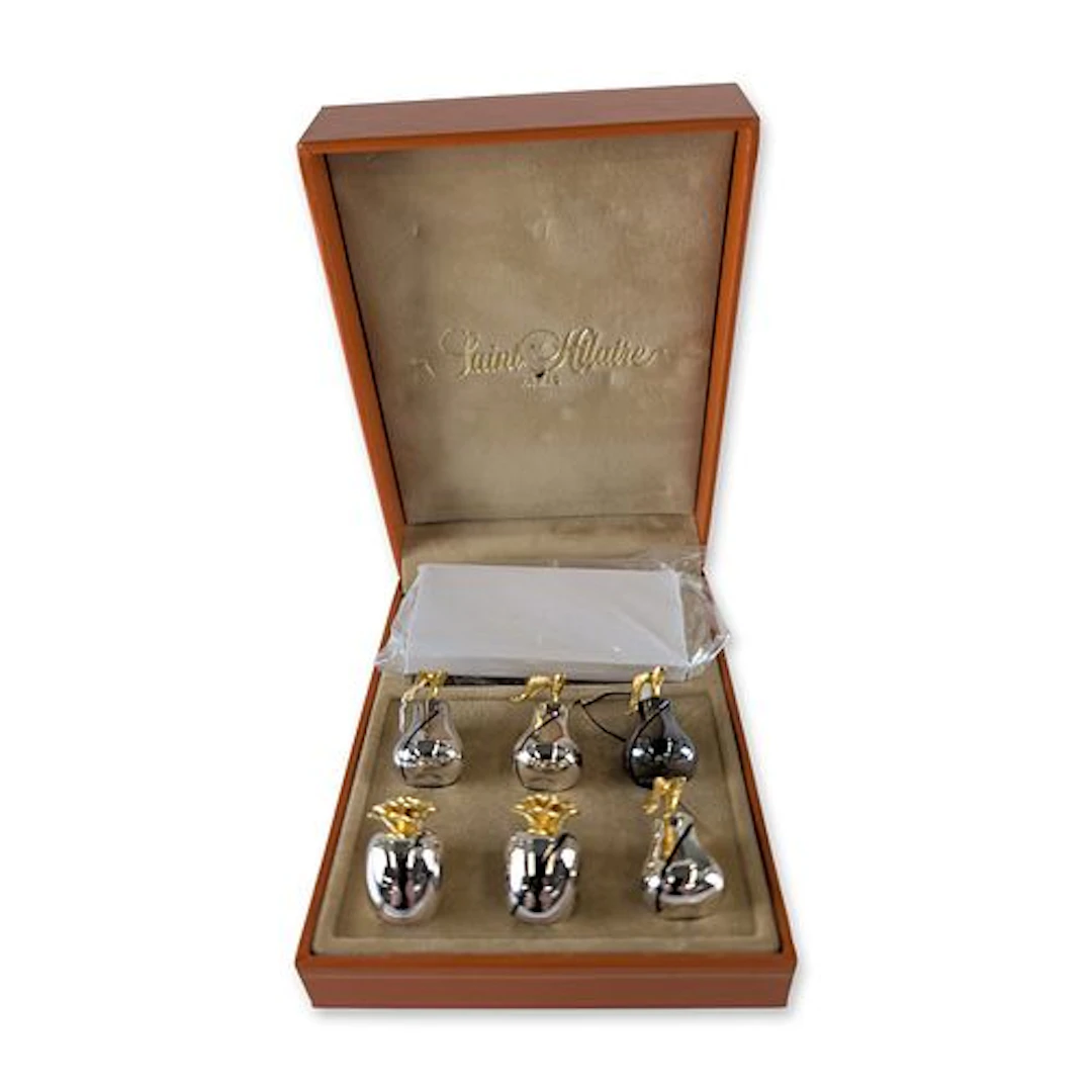 Saint Hilaire Paris Silver-Plated and Gold Tone Fruit Place Card Holders