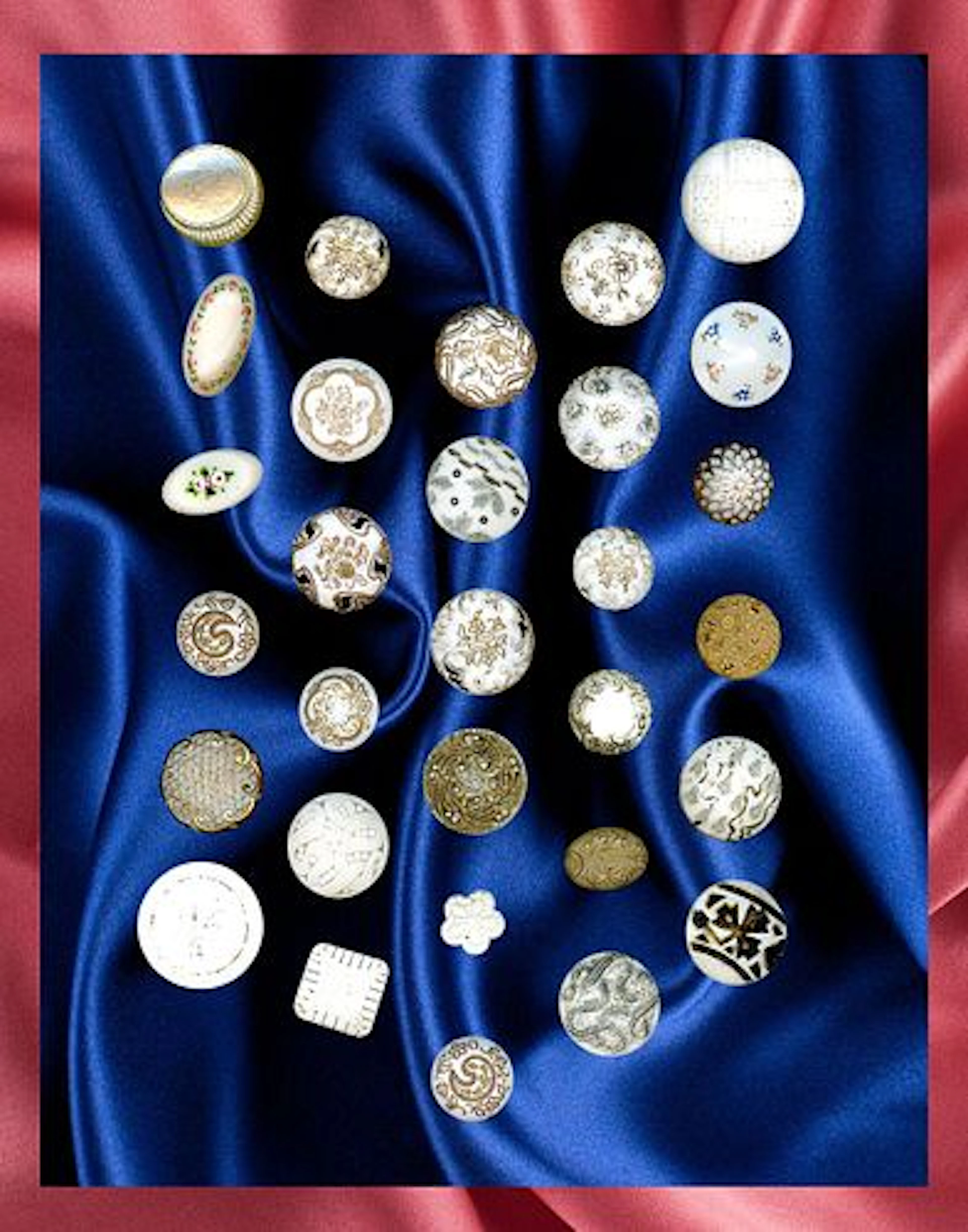 A CARD OF DIVISION ONE VICTORIAN GLASS BUTTONS