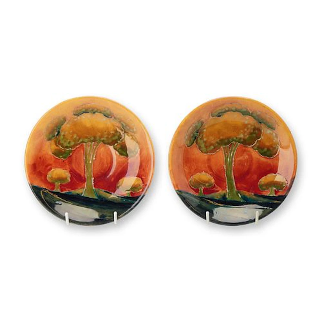 Pair of Moorcroft Pottery Small Plates, Eventide