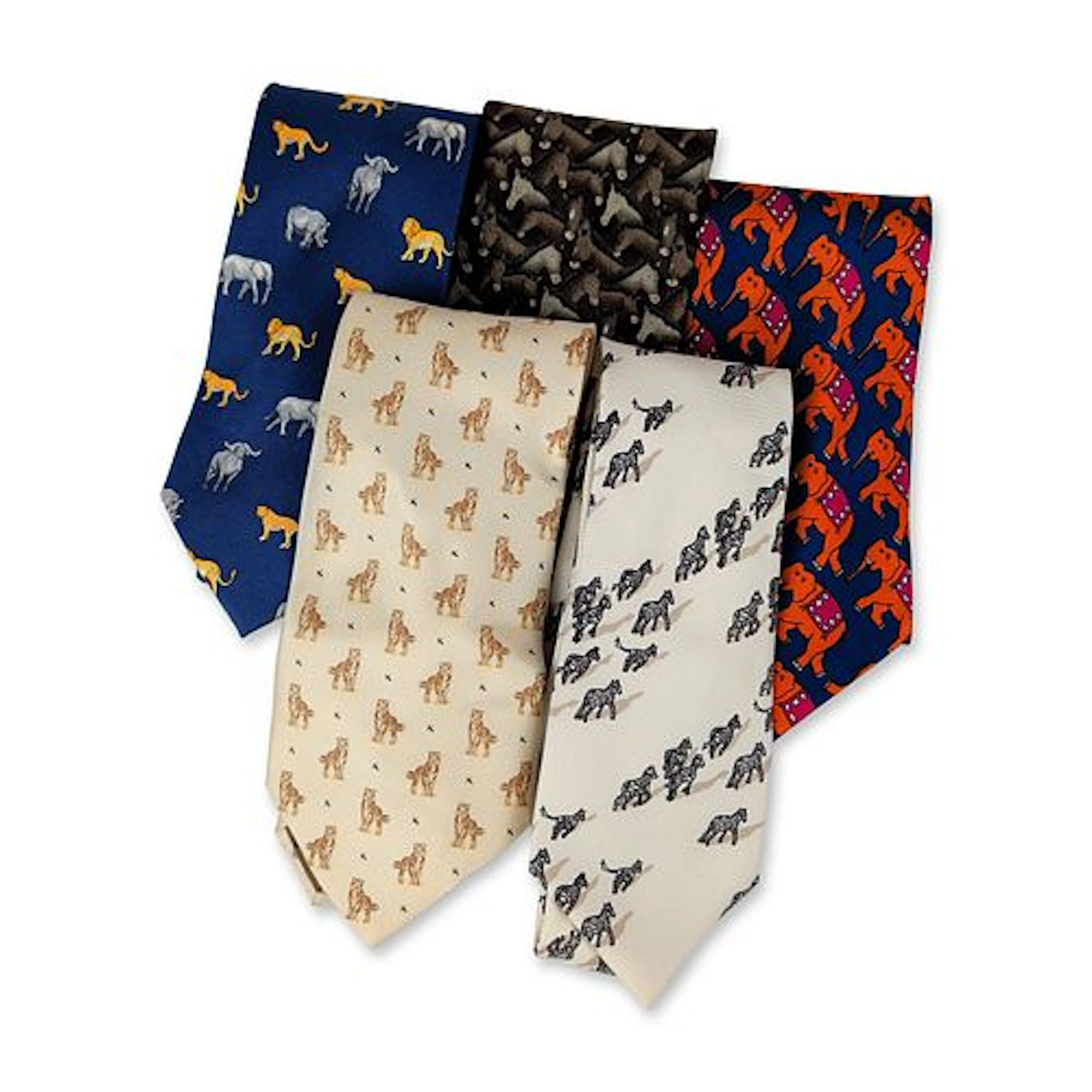 5pc Wathne, Krizia Uomo & Safari Motif Neckties