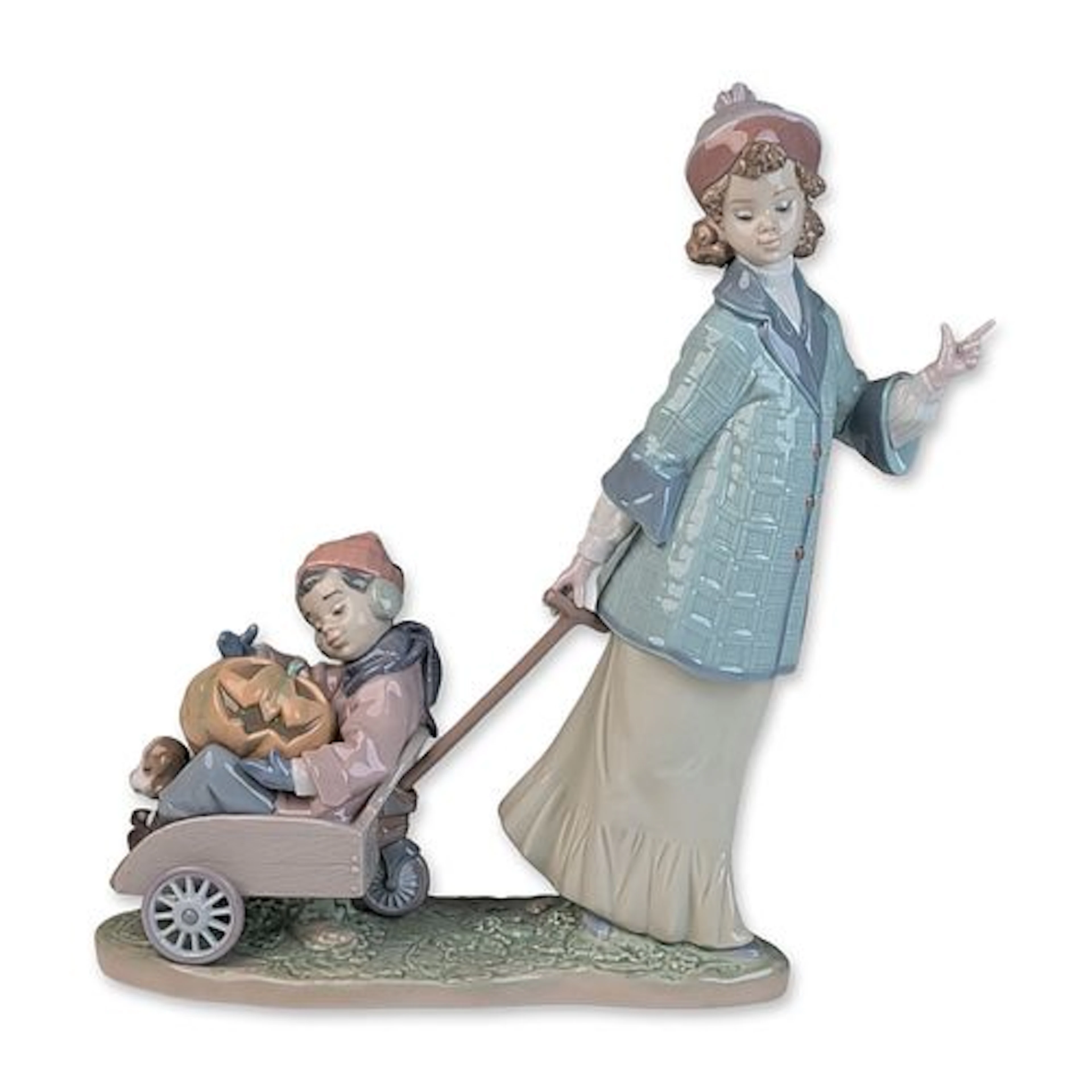 Lladro Porcelain Figurine, Pumpkin Ride with Box 01006244
