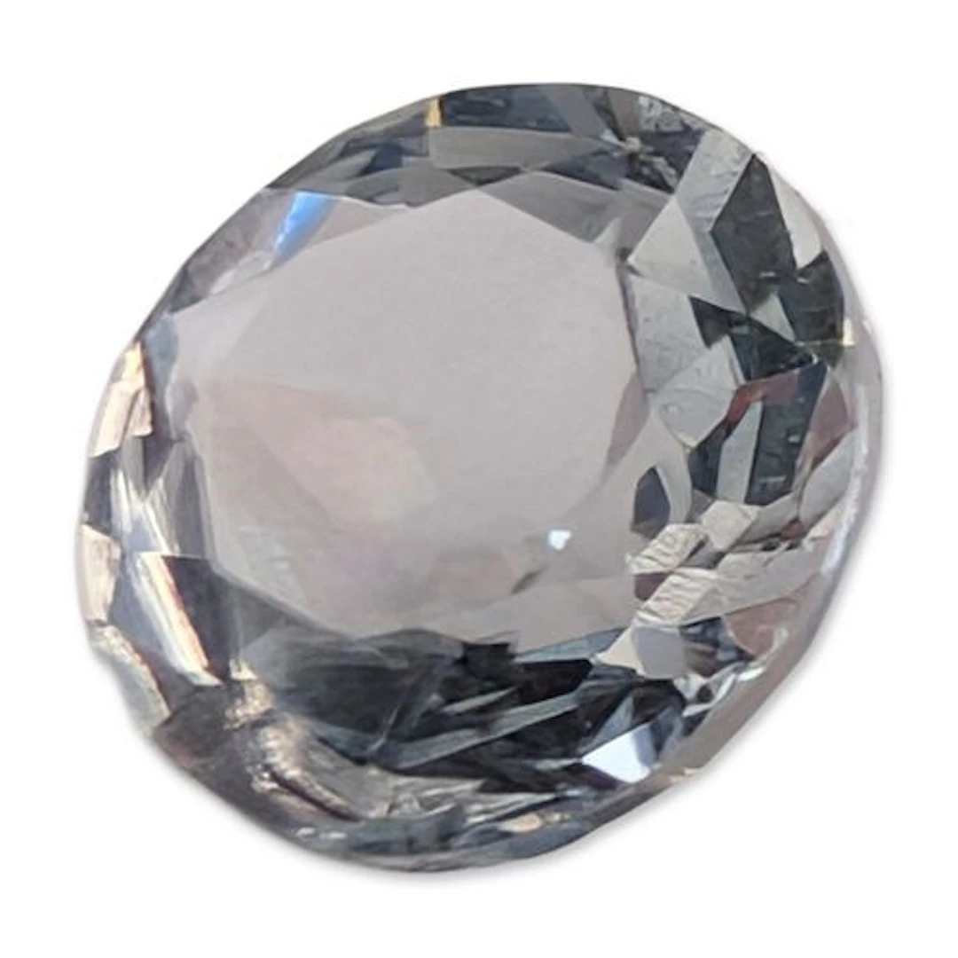 Pale Blue Faceted Round Aquamarine Gemstone