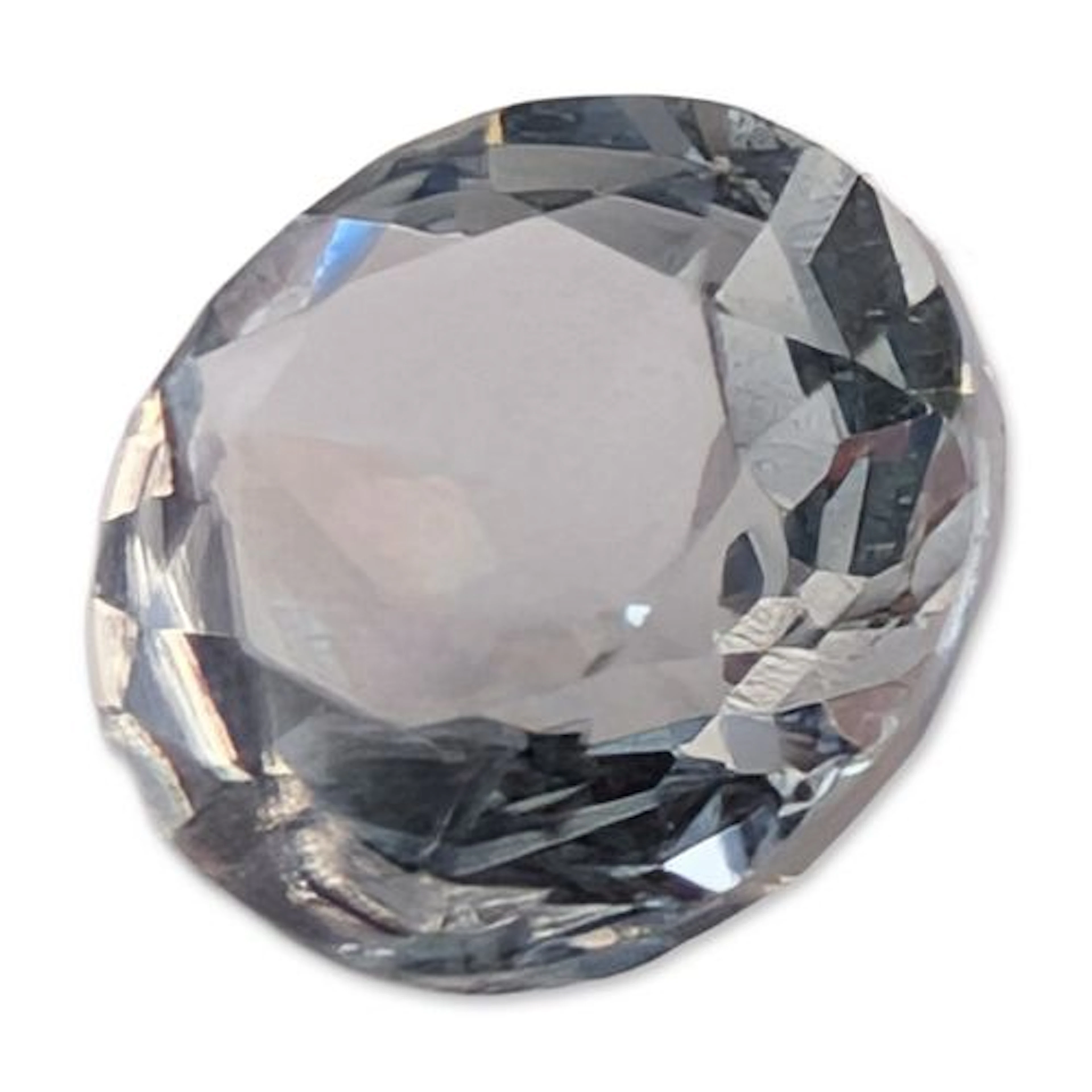 Pale Blue Faceted Round Aquamarine Gemstone