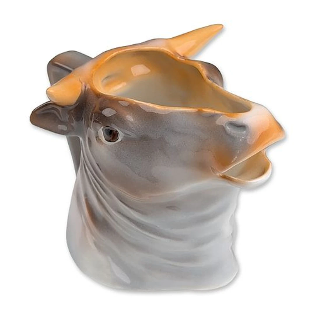 Royal Bayreuth Bavaria Porcelain Bull Head Figural Creamer