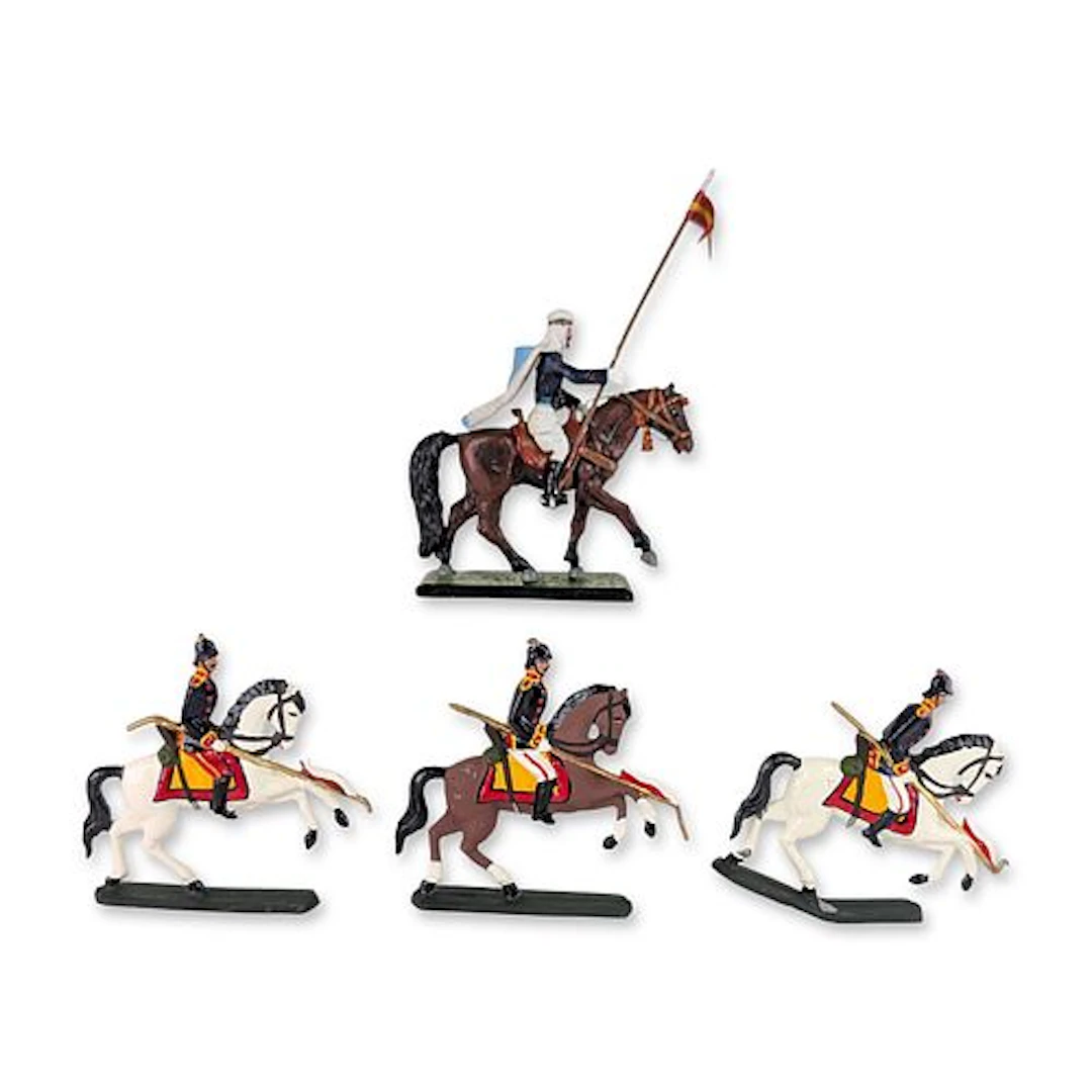2pc Alymer Spain Cast Metal Cavalry Officer and Trooper Figurines
