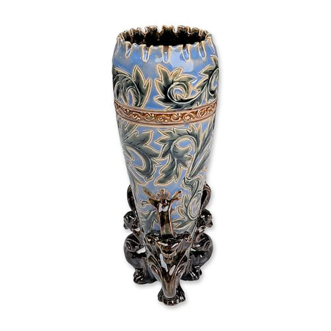 Doulton Lambeth Mark V. Marshall Stoneware Tripod Vase