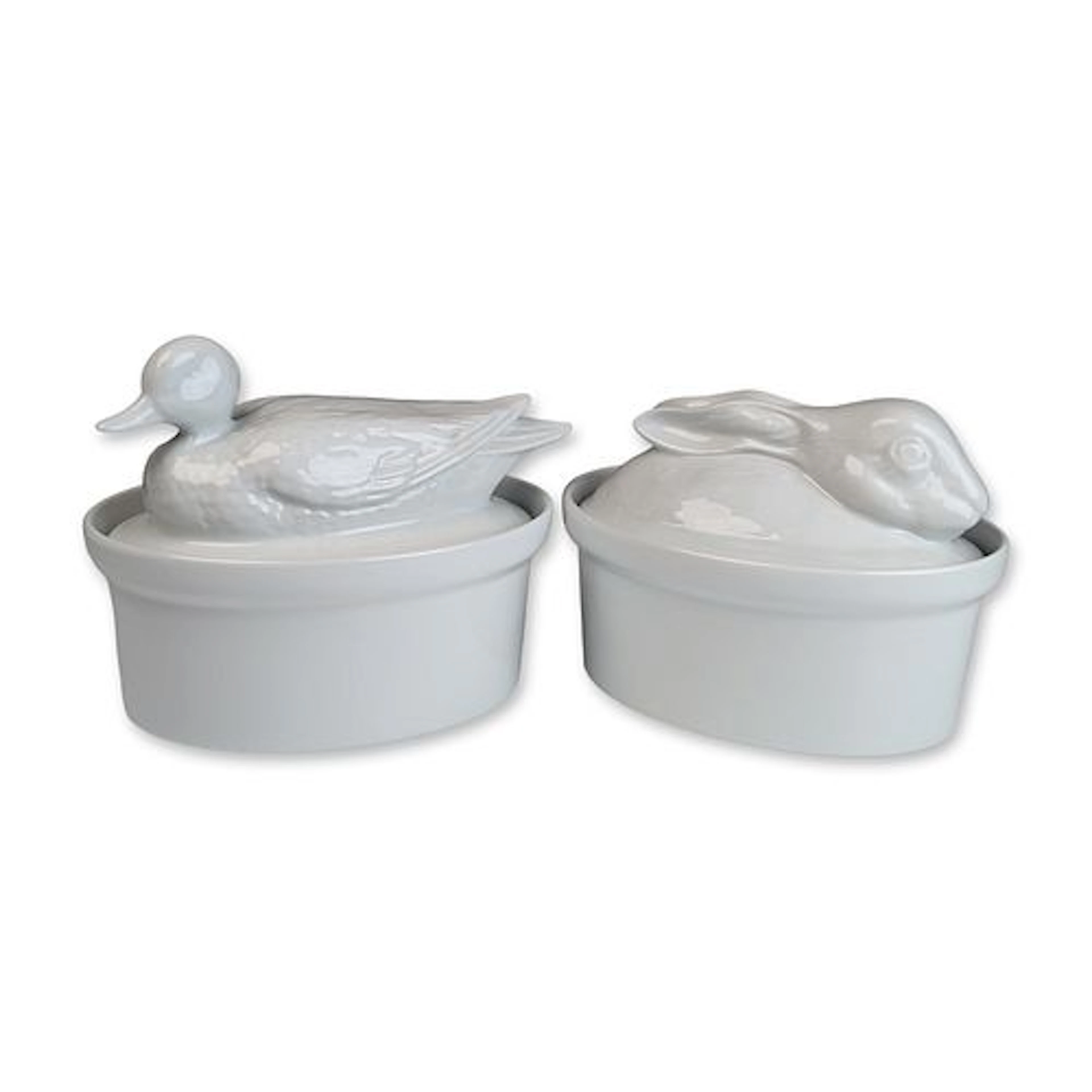 Pair of Apilco French Porcelain Animal Form Terrines