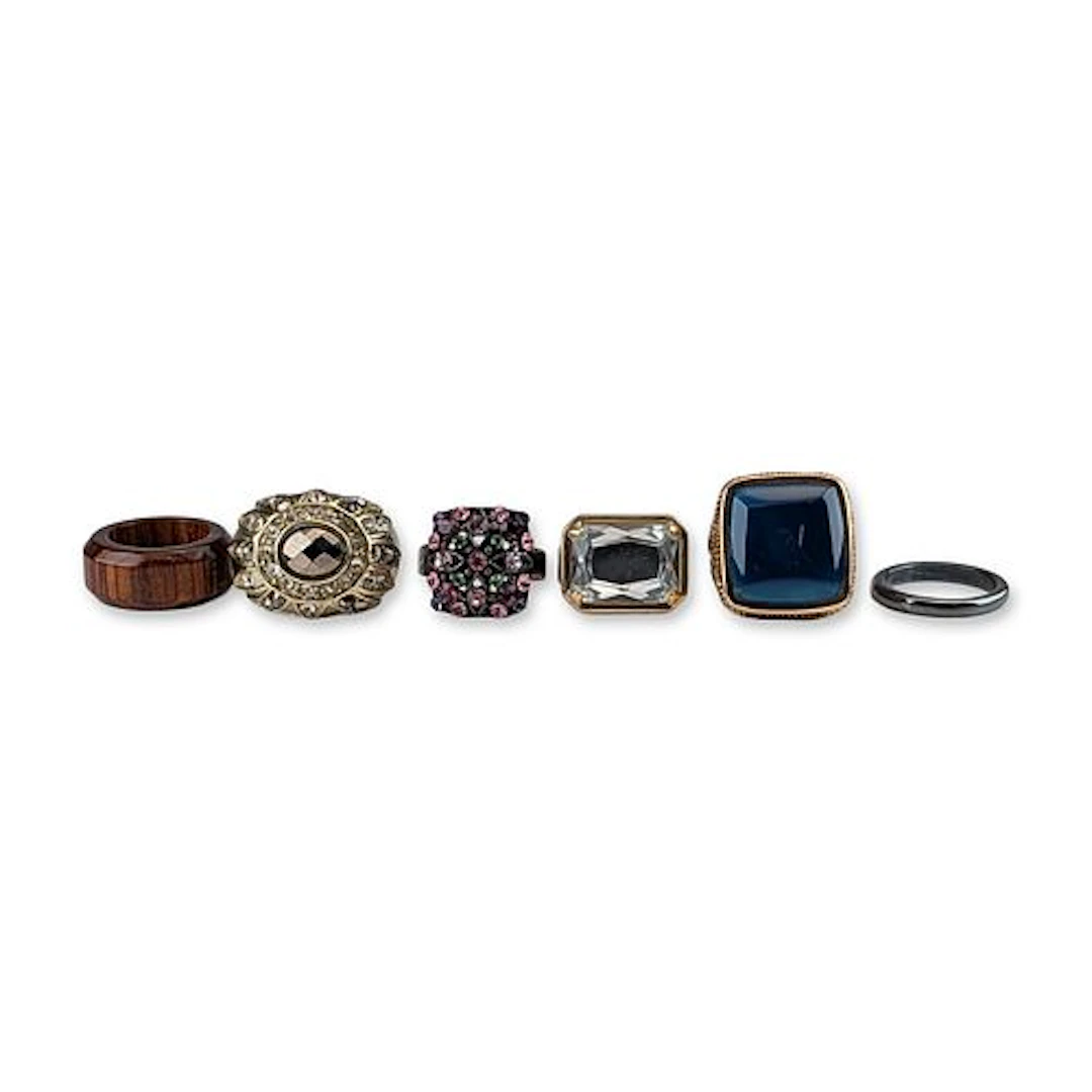 6pc Fashion and Cocktail Rings