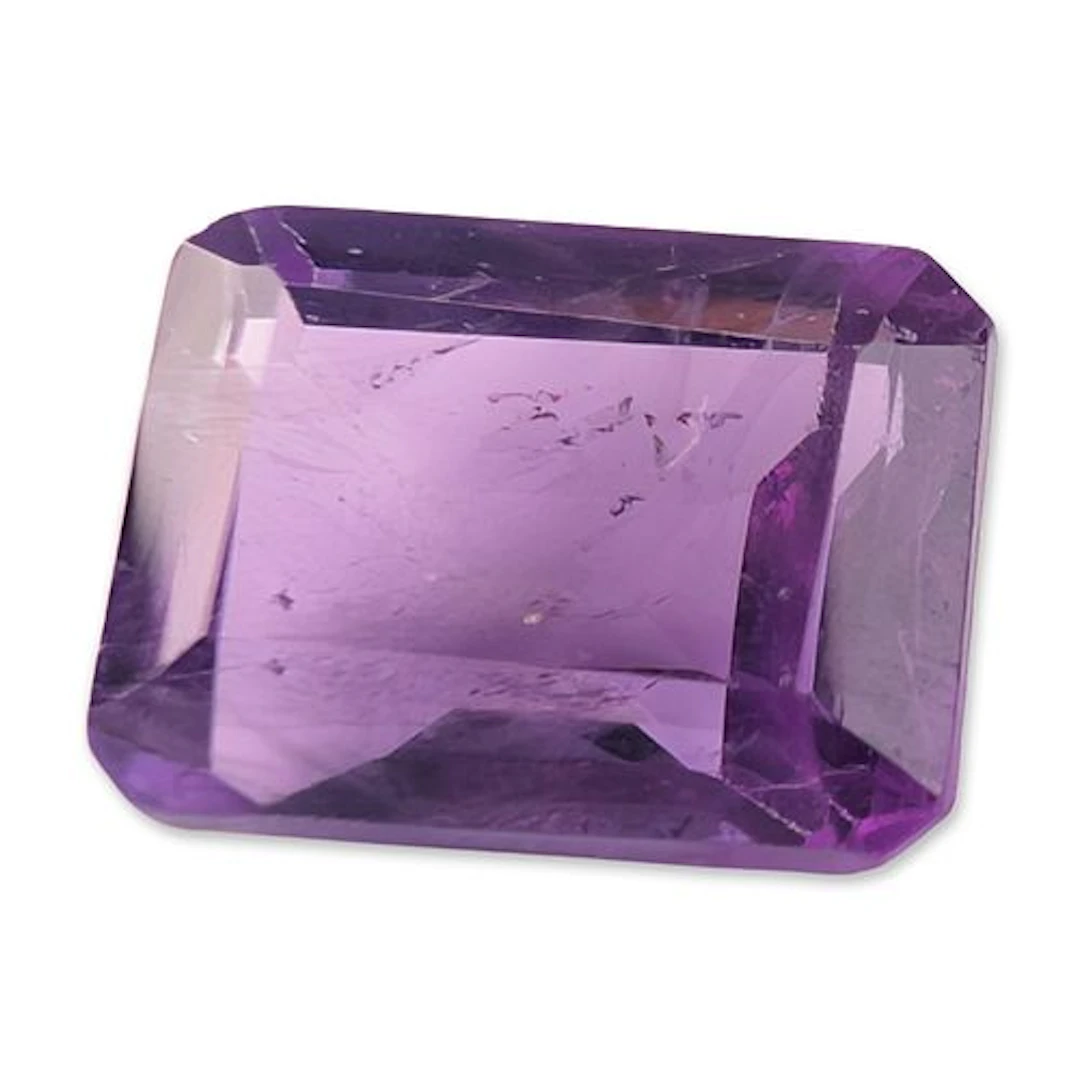 Loose Emerald Cut Purple Amethyst Gemstone