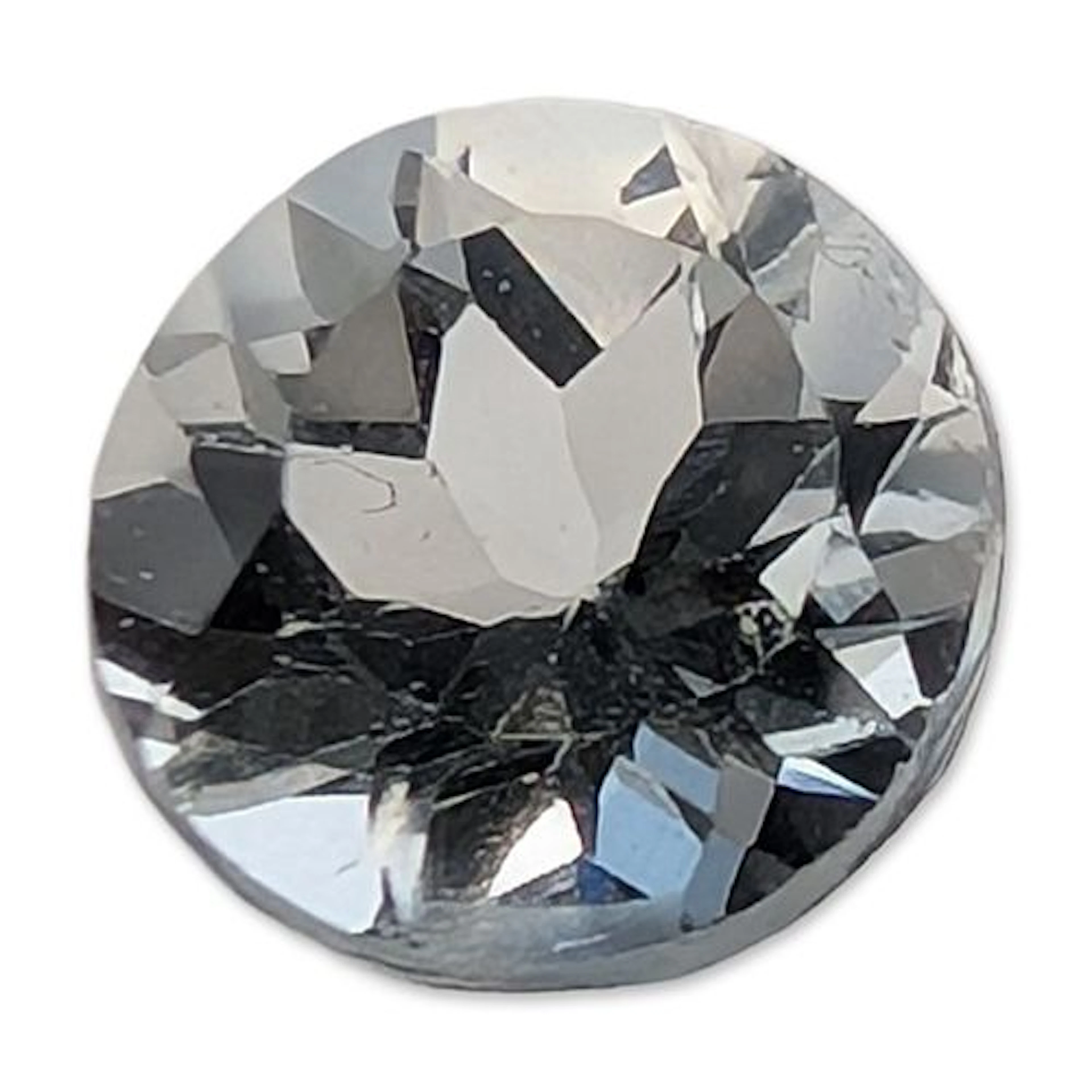 Round Faceted White Topaz Gemstone
