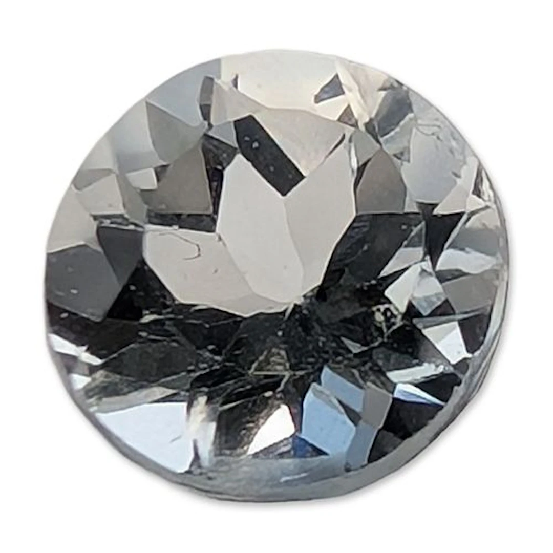Round Faceted White Topaz Gemstone
