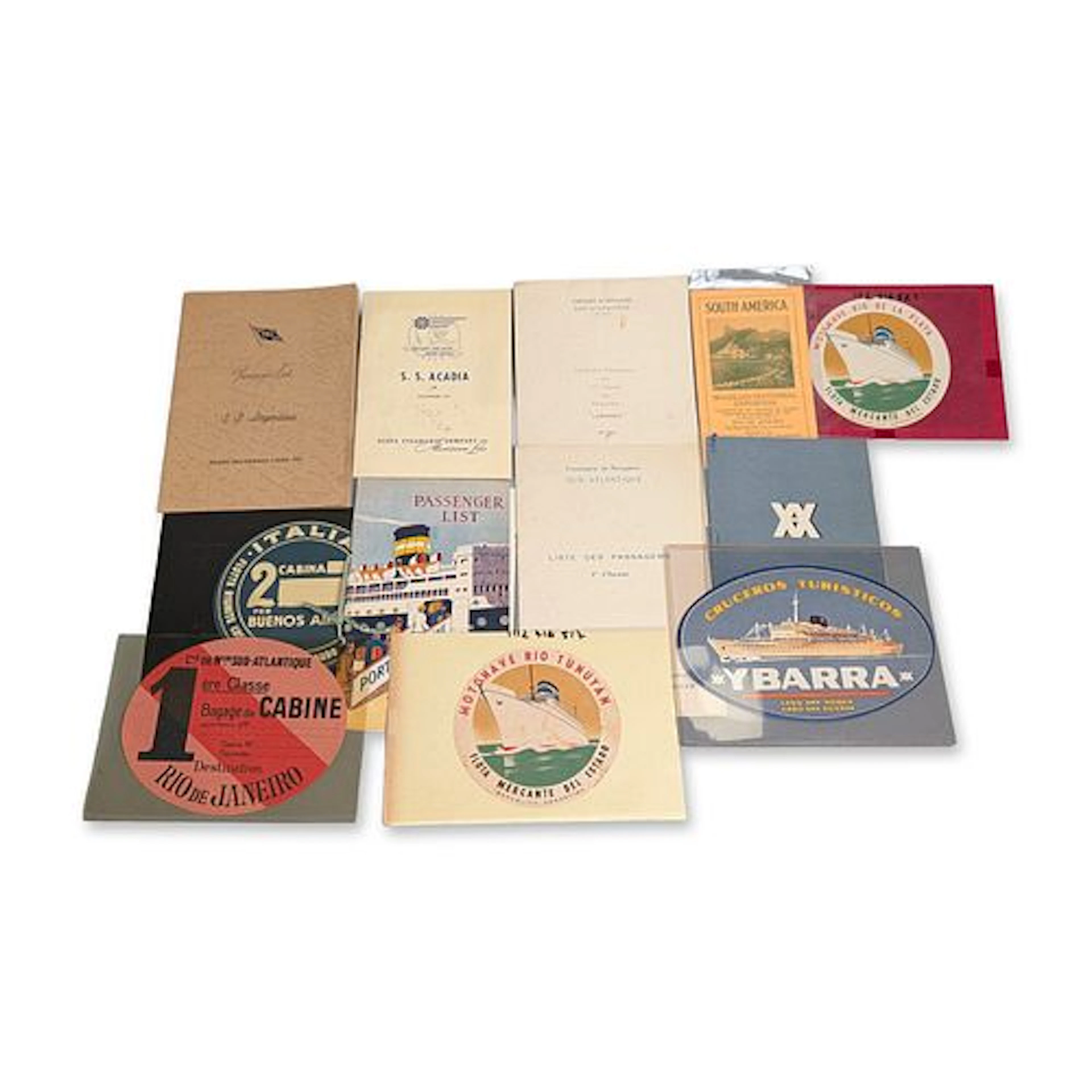 12pc Collection of Vintage Ocean Liner and South American Travel Ephemera