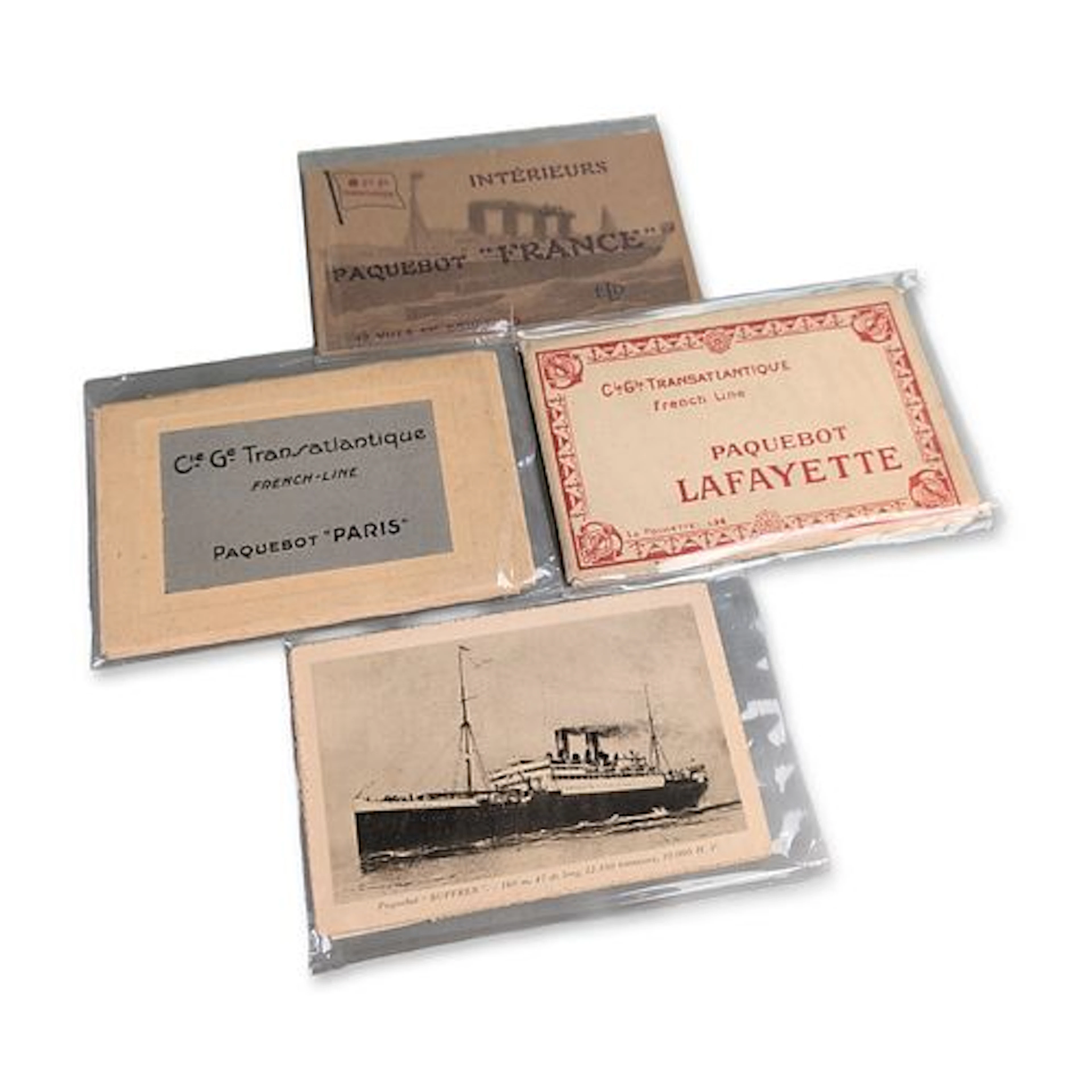 4pc Compagnie Generale Transatlantique Ocean Liner Postcard Sets