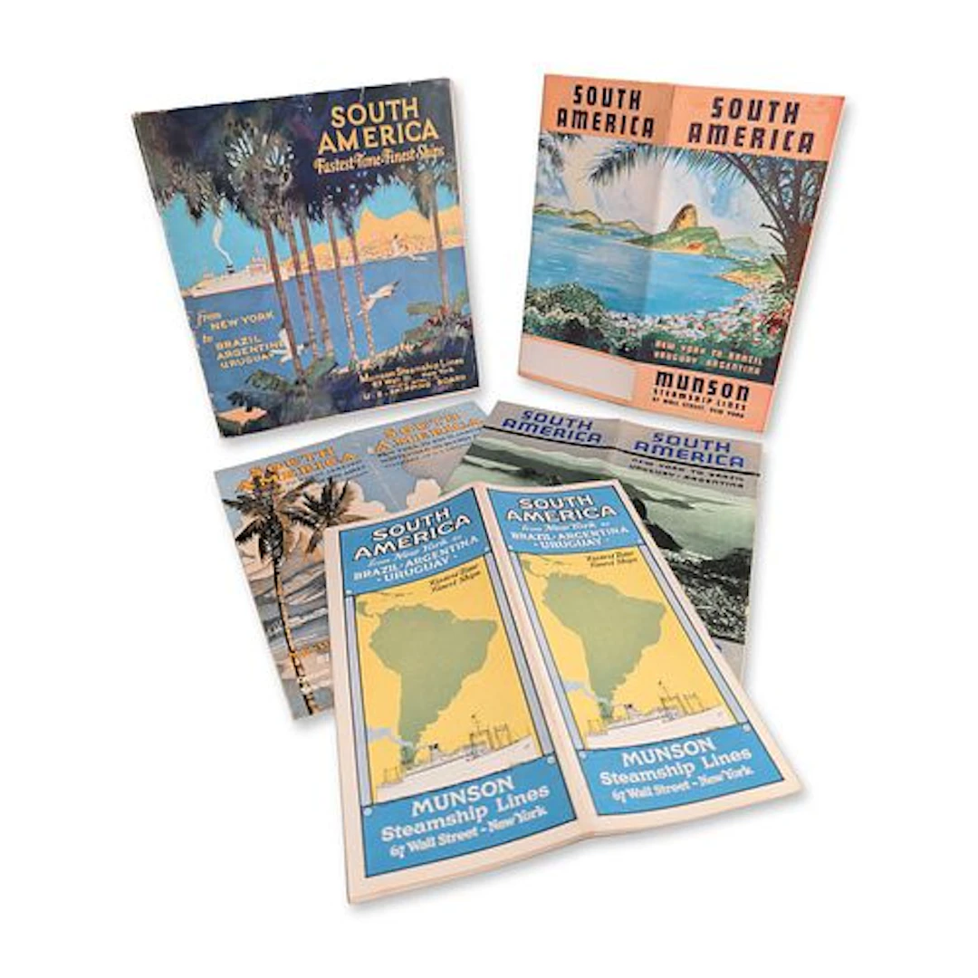 5 pc Collection of Munson Steamship Lines South America 1930s Travel Brochures