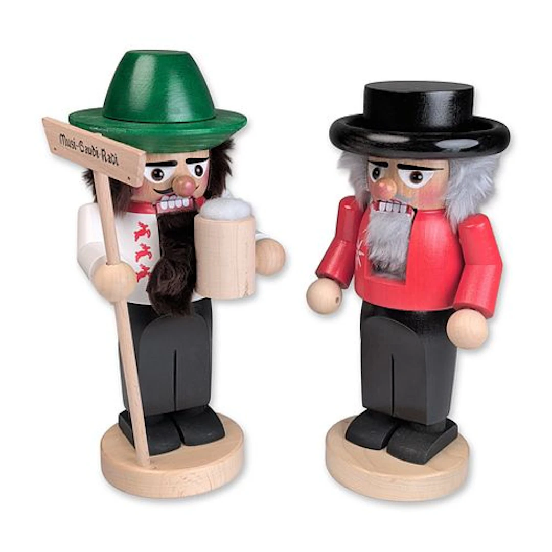 2pc Steinbach Pair of Bavarian Oktoberfest Wood Nutcracker Figurines