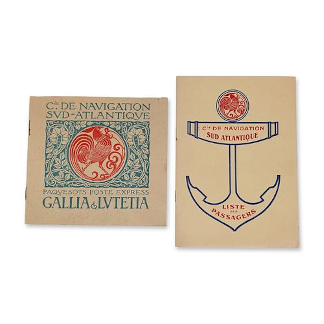 Two Compagnie de Navigation Sud-Atlantique French Maritime Booklets