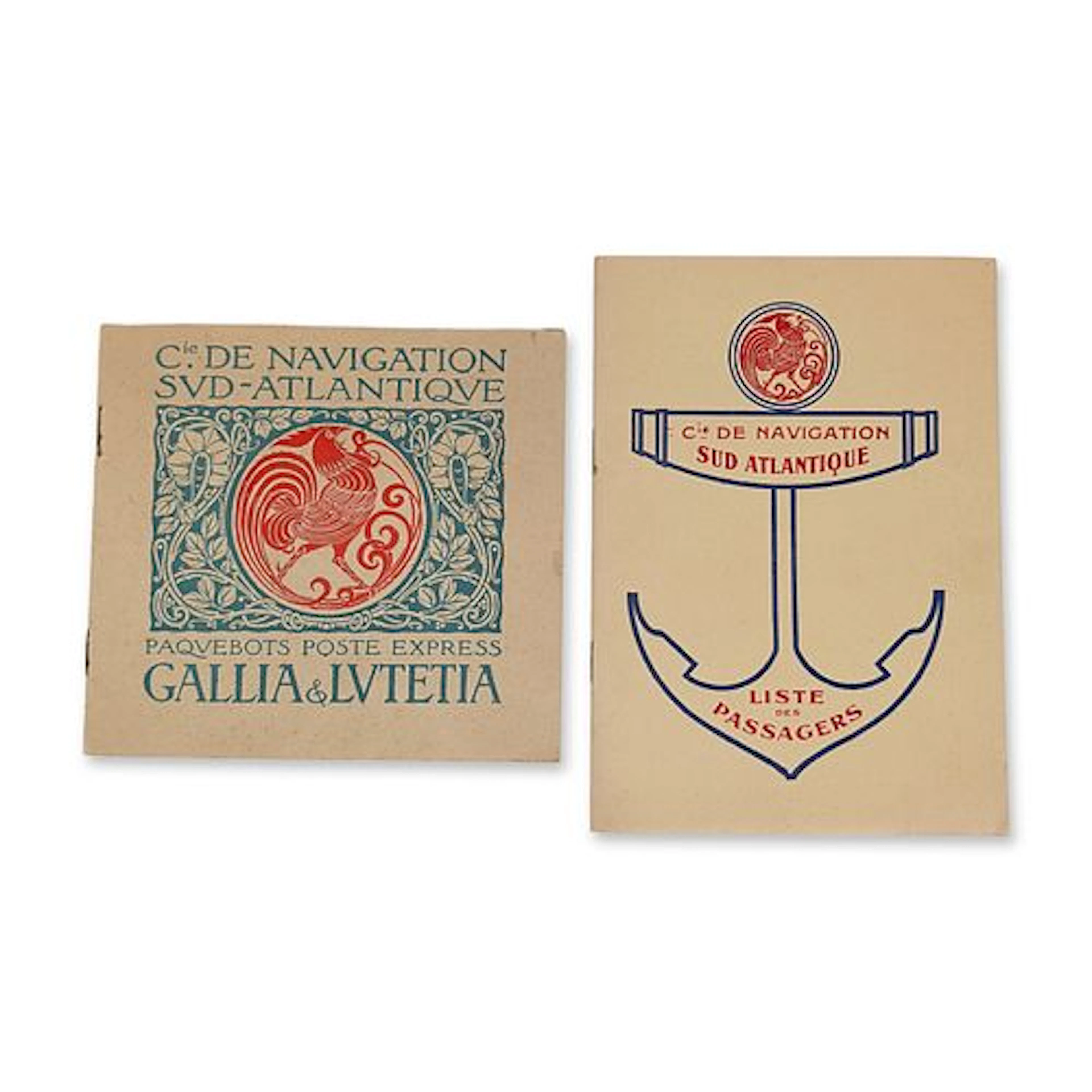 Two Compagnie de Navigation Sud-Atlantique French Maritime Booklets