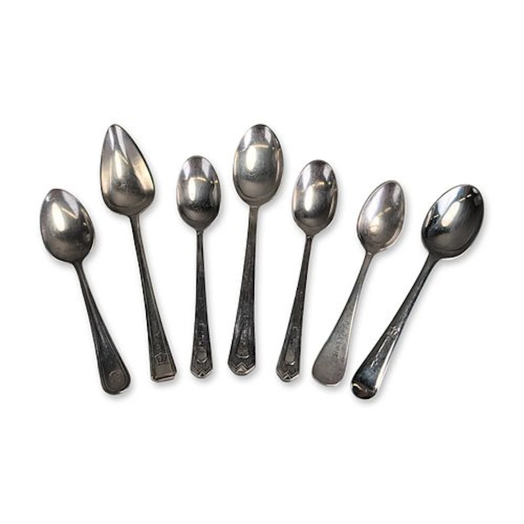 7pc Grace Line and Greek Line Silver-Plated Spoons