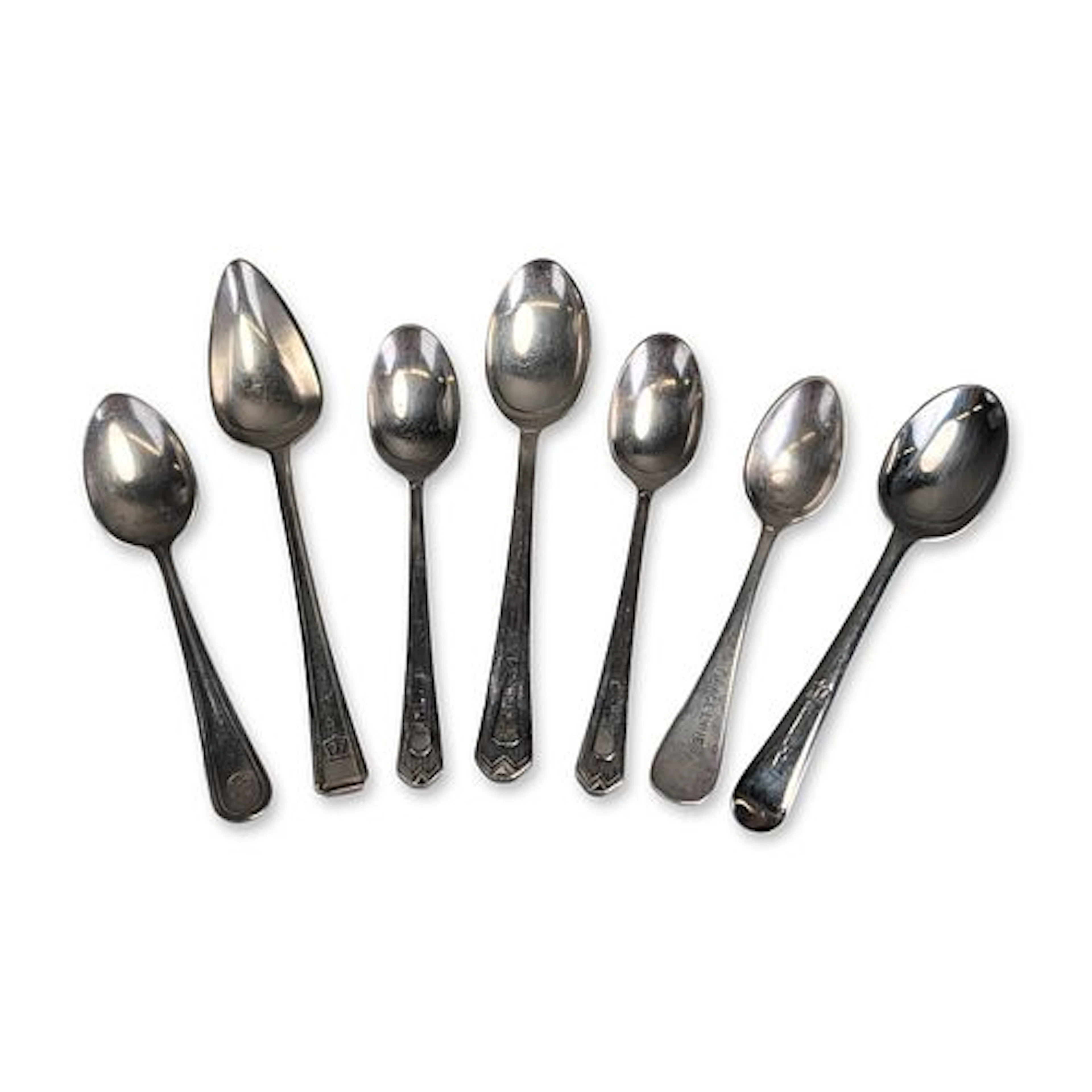 7pc Grace Line and Greek Line Silver-Plated Spoons