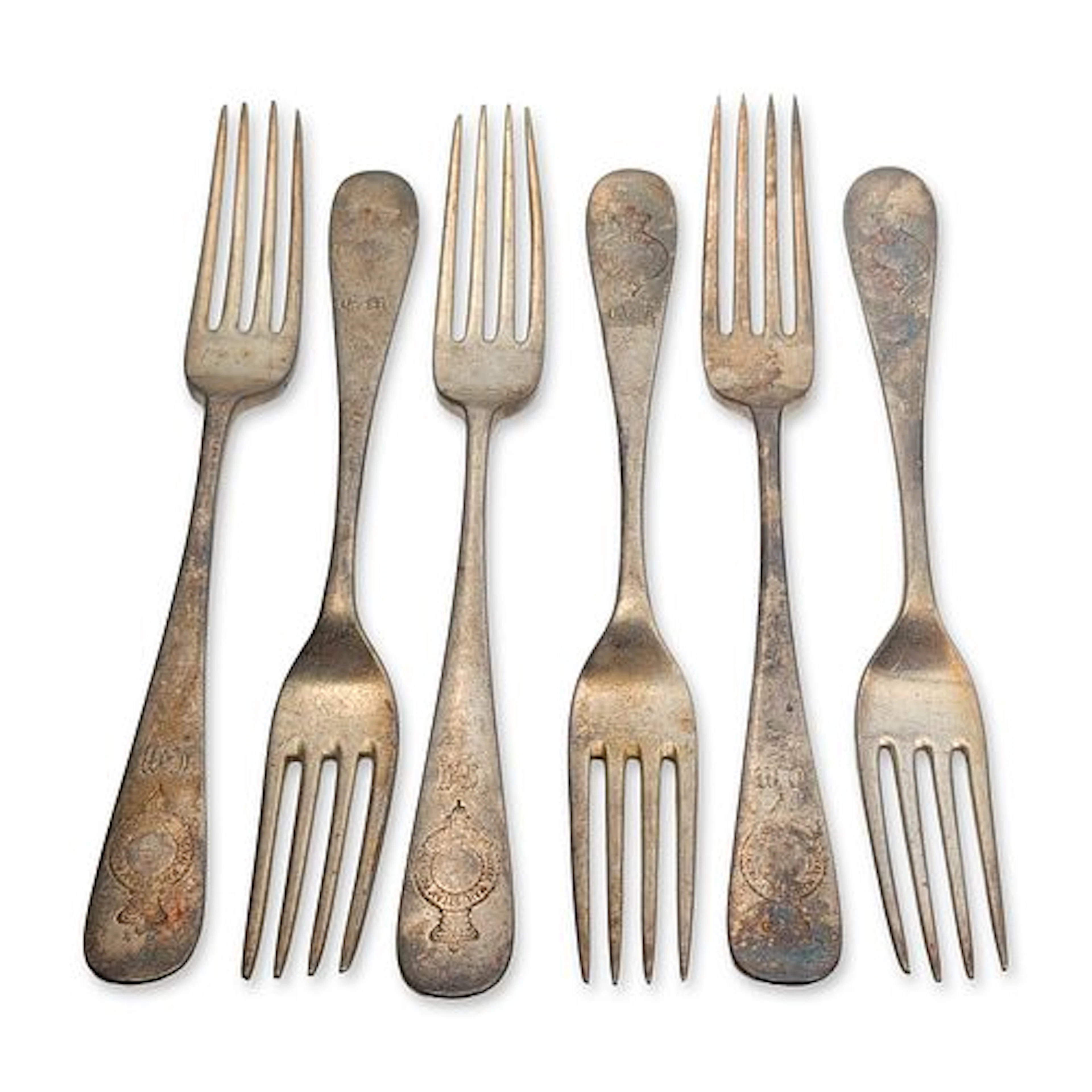 Set of Six Elkington and Co. Royal Mail Steam Packet Co. Silver Plate Forks