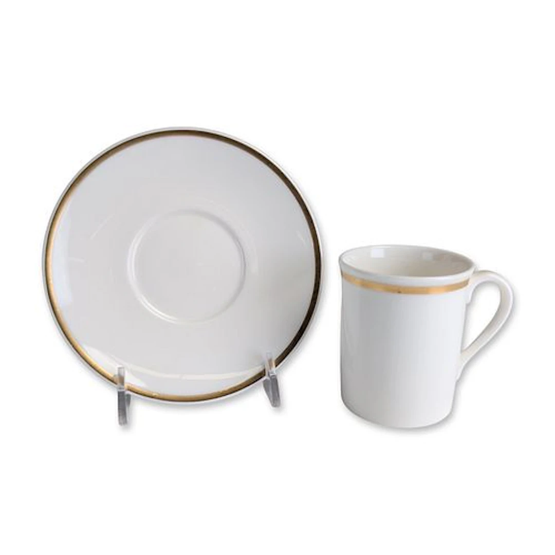 2pc Royal Doulton Queen Elizabeth 2 Cunard Line Bone China Cup and Saucer