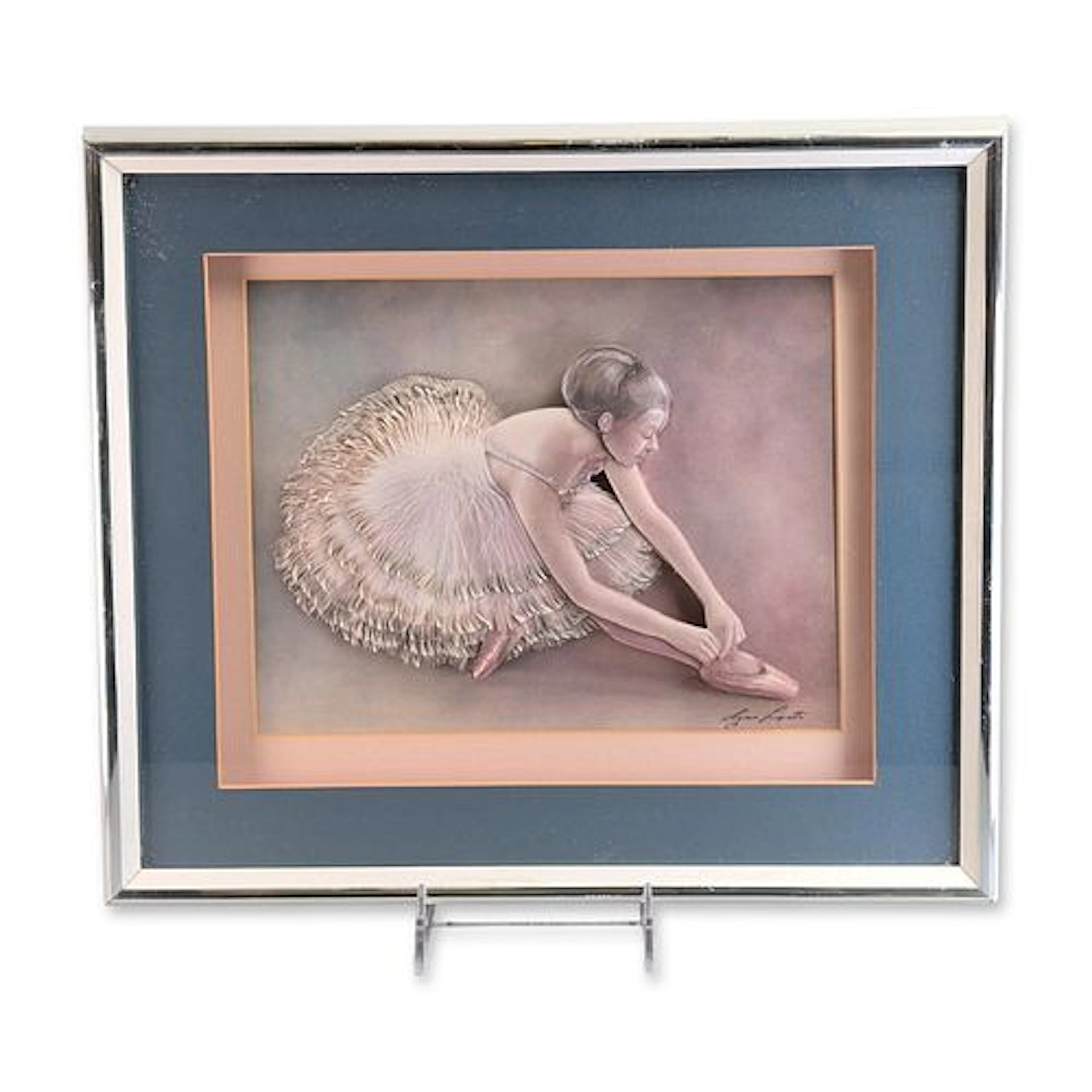 Lynn Lupetti (American b. 1938) Ballerina Paper Tole Artwork, A Pause
