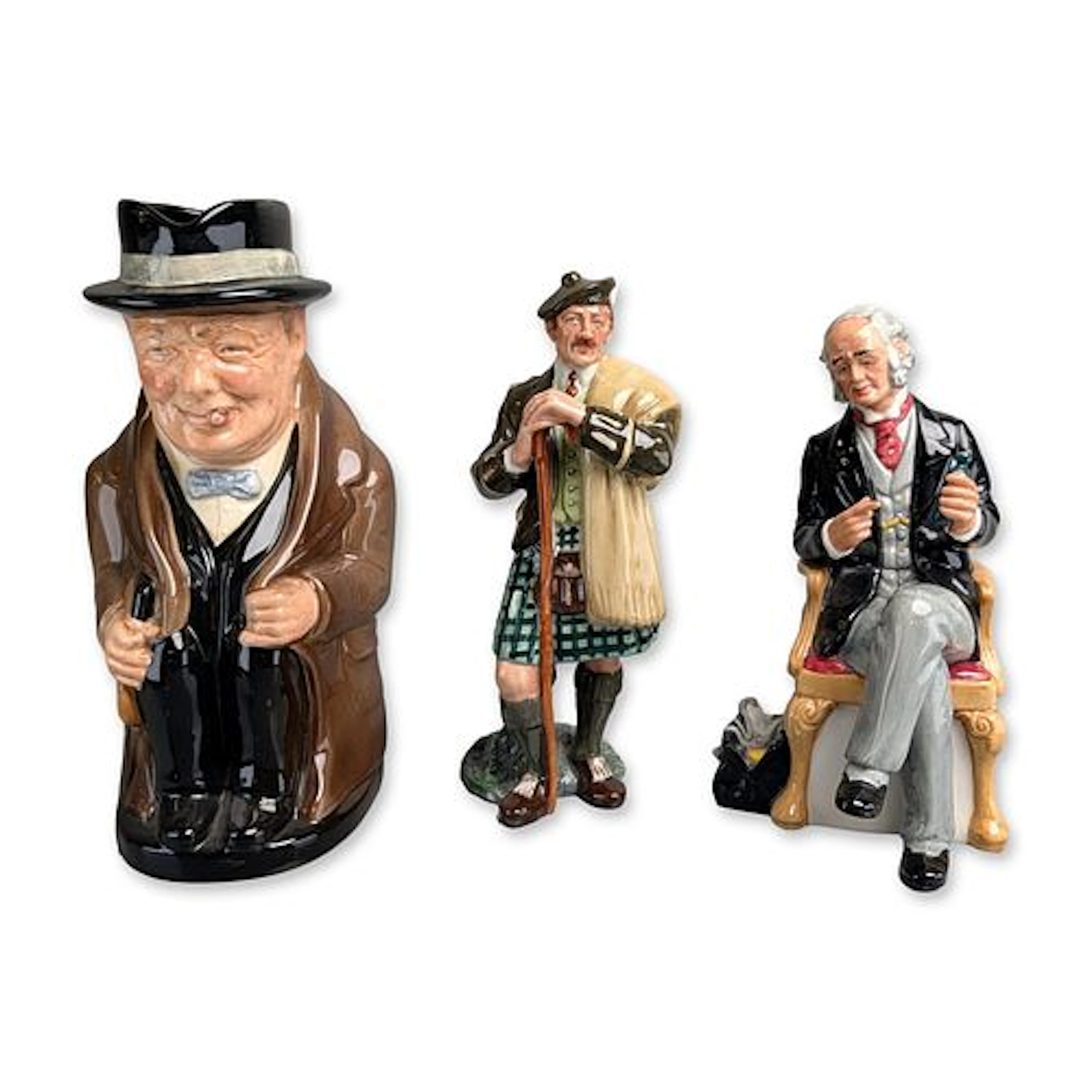 3pc Royal Doulton Figurines, Laird HN2361, Doctor HN2858 & Winston
