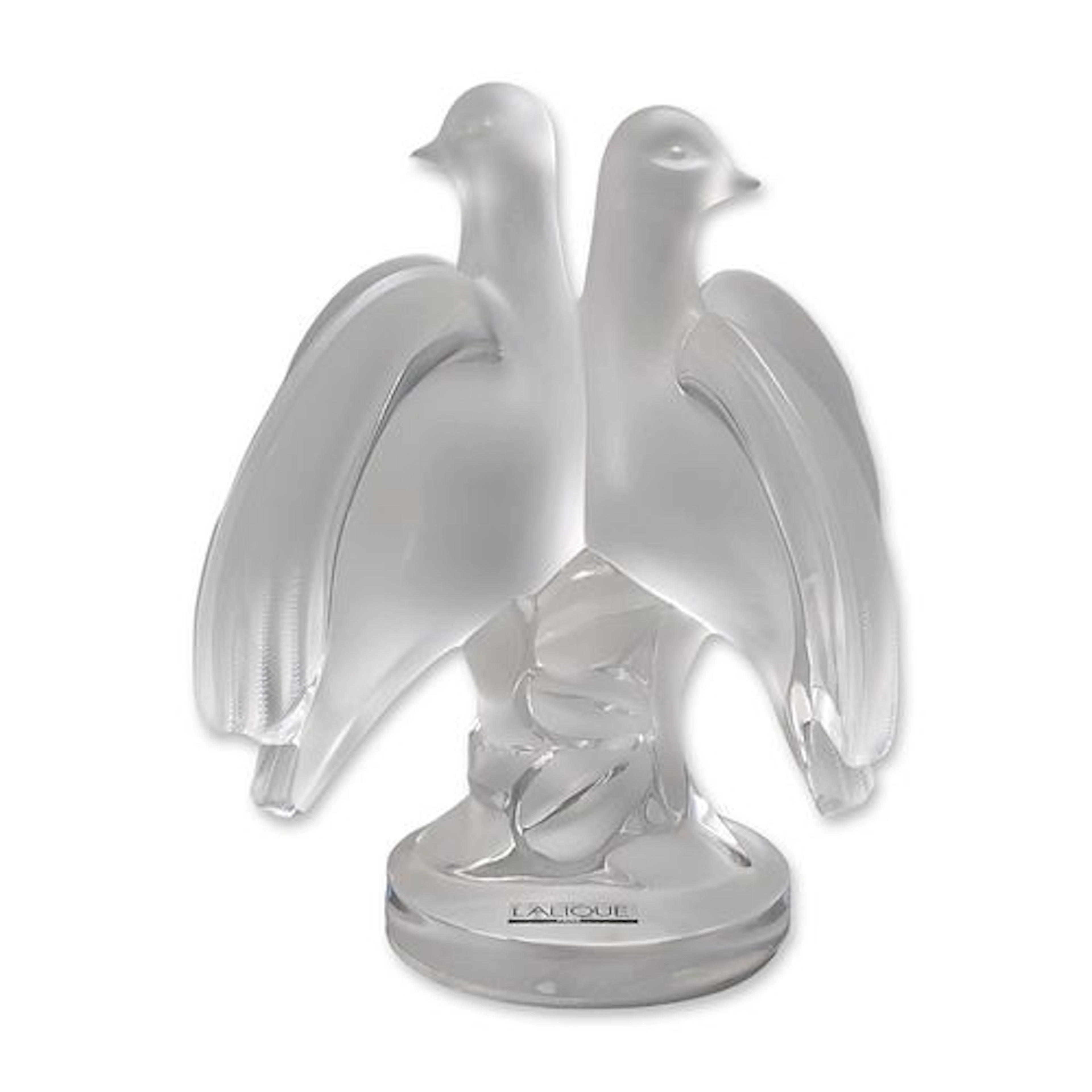 Lalique Ariane Frosted Crystal Doves Figurine