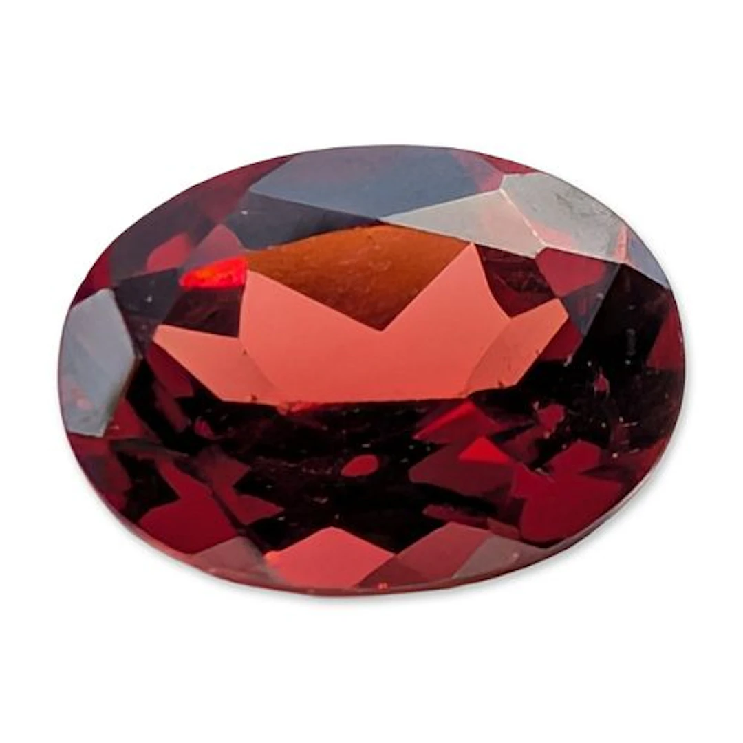 Oval Faceted Garnet Gemstone