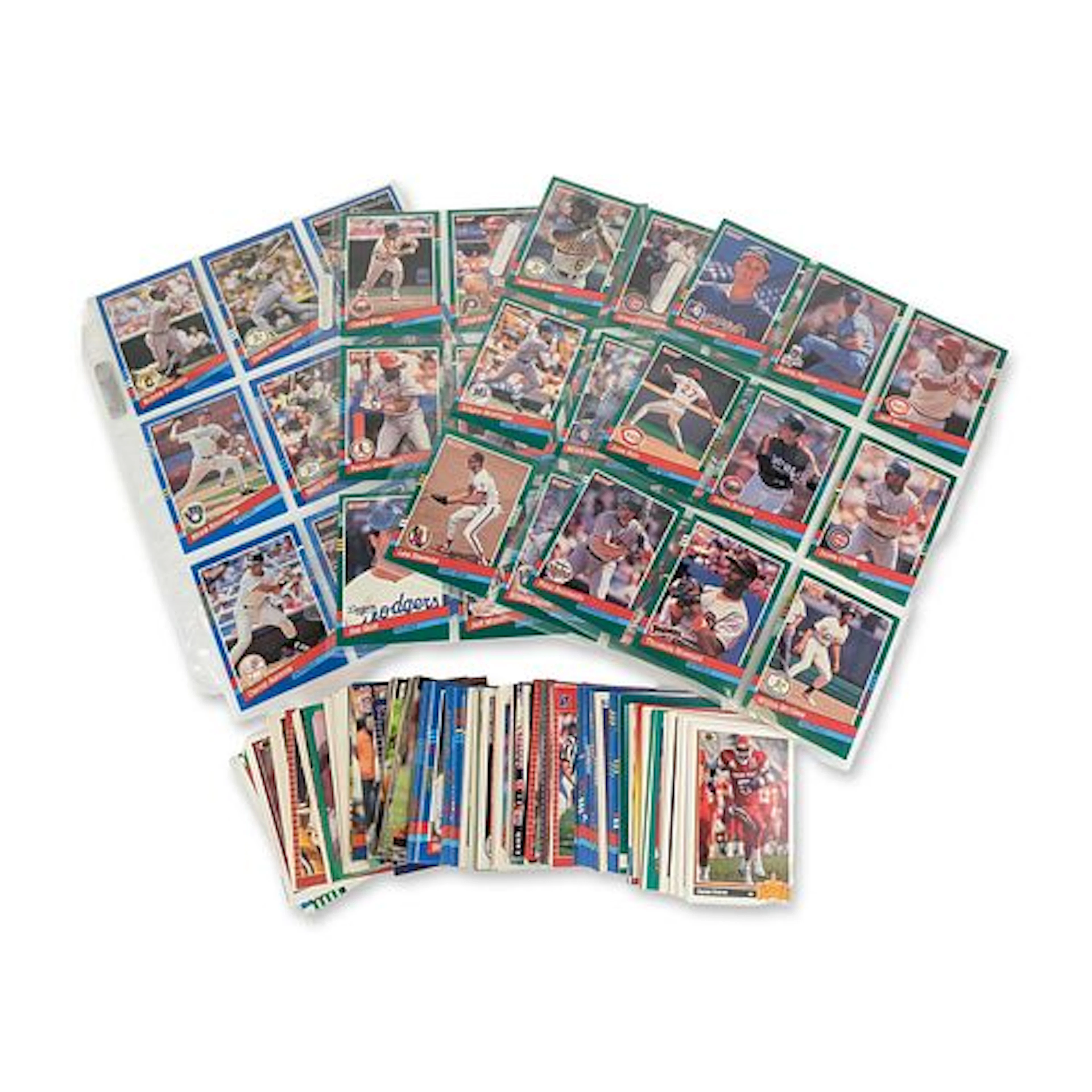 100+pc Collection of 1991 Donruss Baseball and Vintage Football Cards