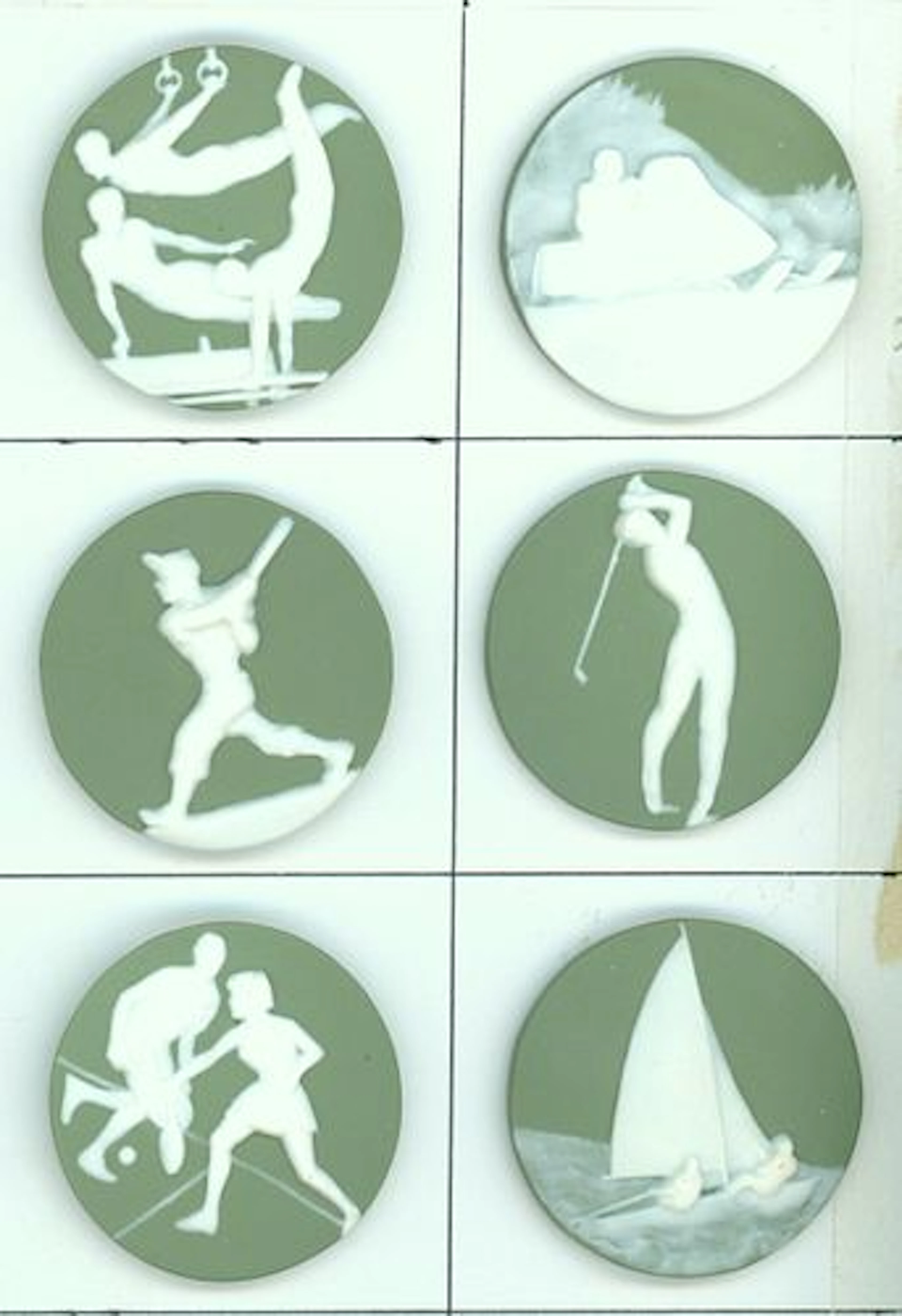 A SMALL CARD OF DIVISION ONE JASPERWARE BUTTONS