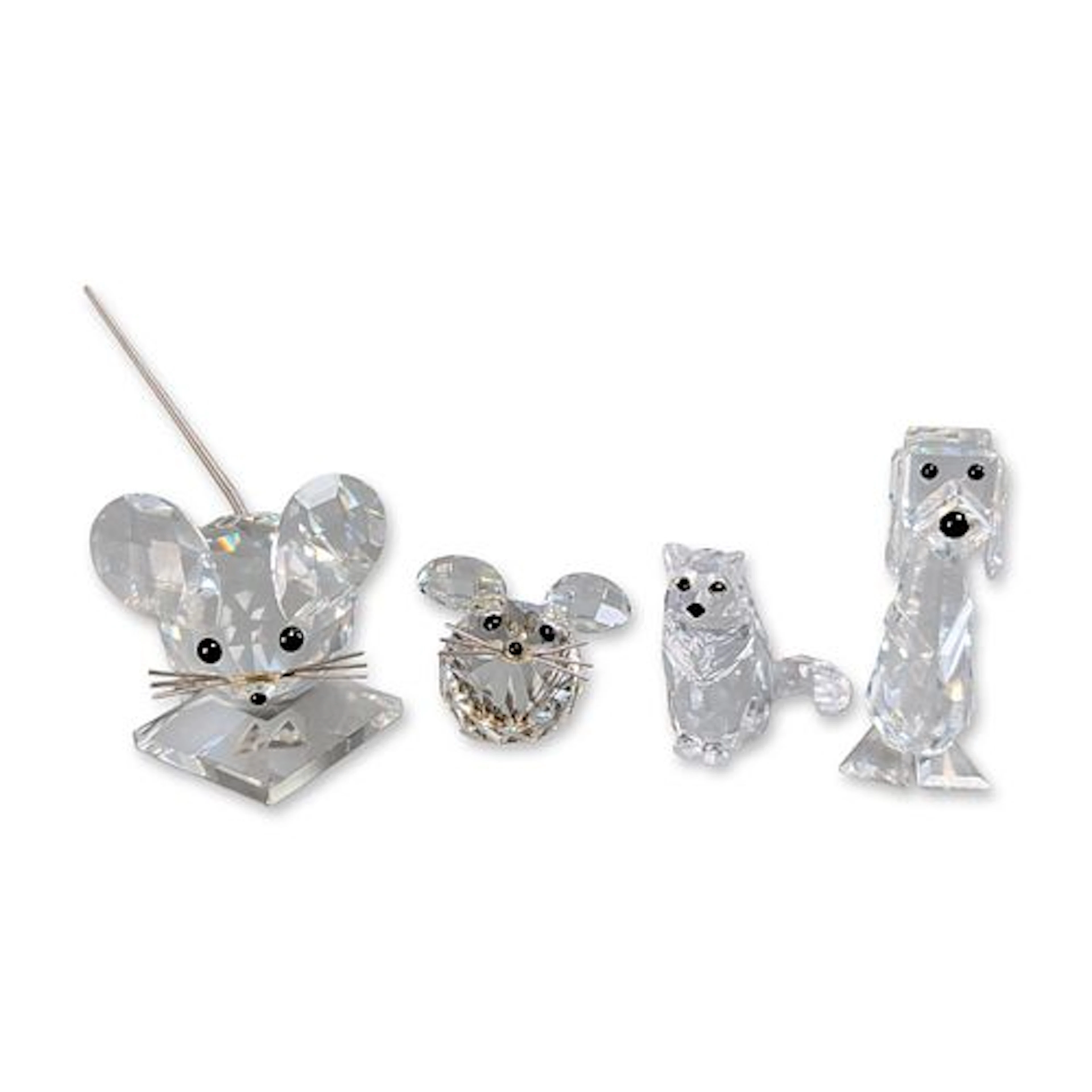 4pc Swarovski Silver Crystal Animal Figurines Collection