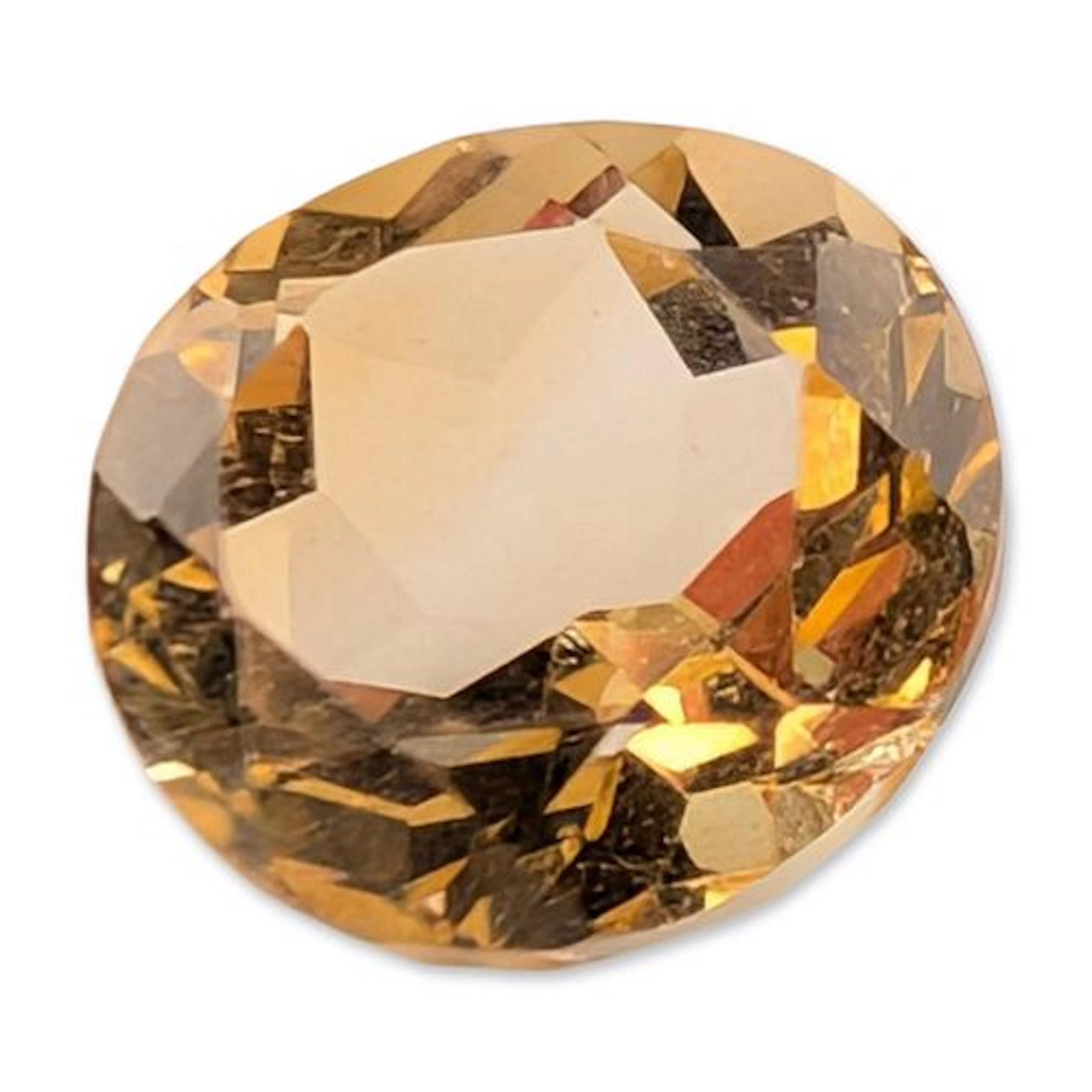 Oval Faceted Light Golden-Yellow Citrine Gemstone