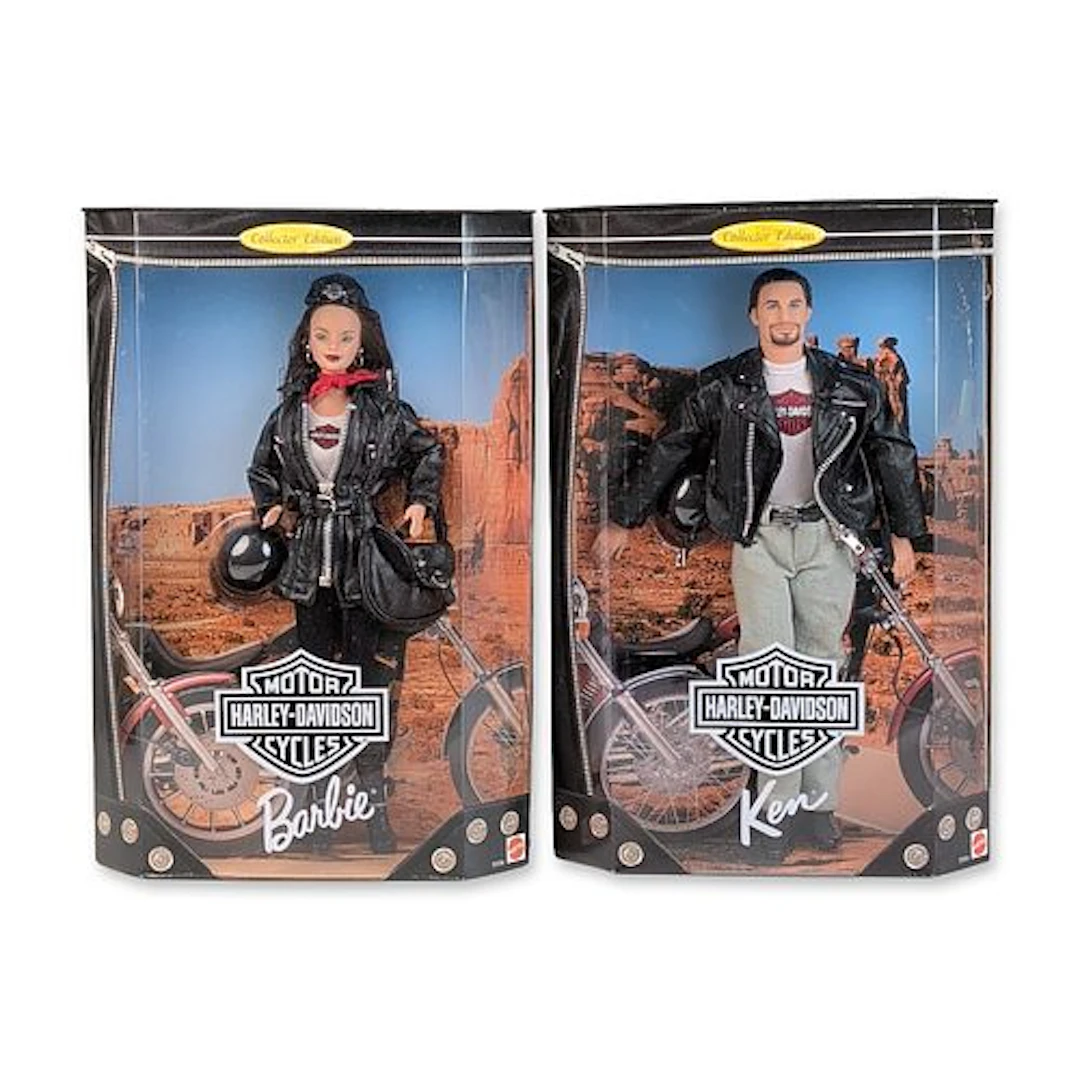 2pc Mattel Barbie Harley-Davidson Collector Edition Barbie and Ken Dolls