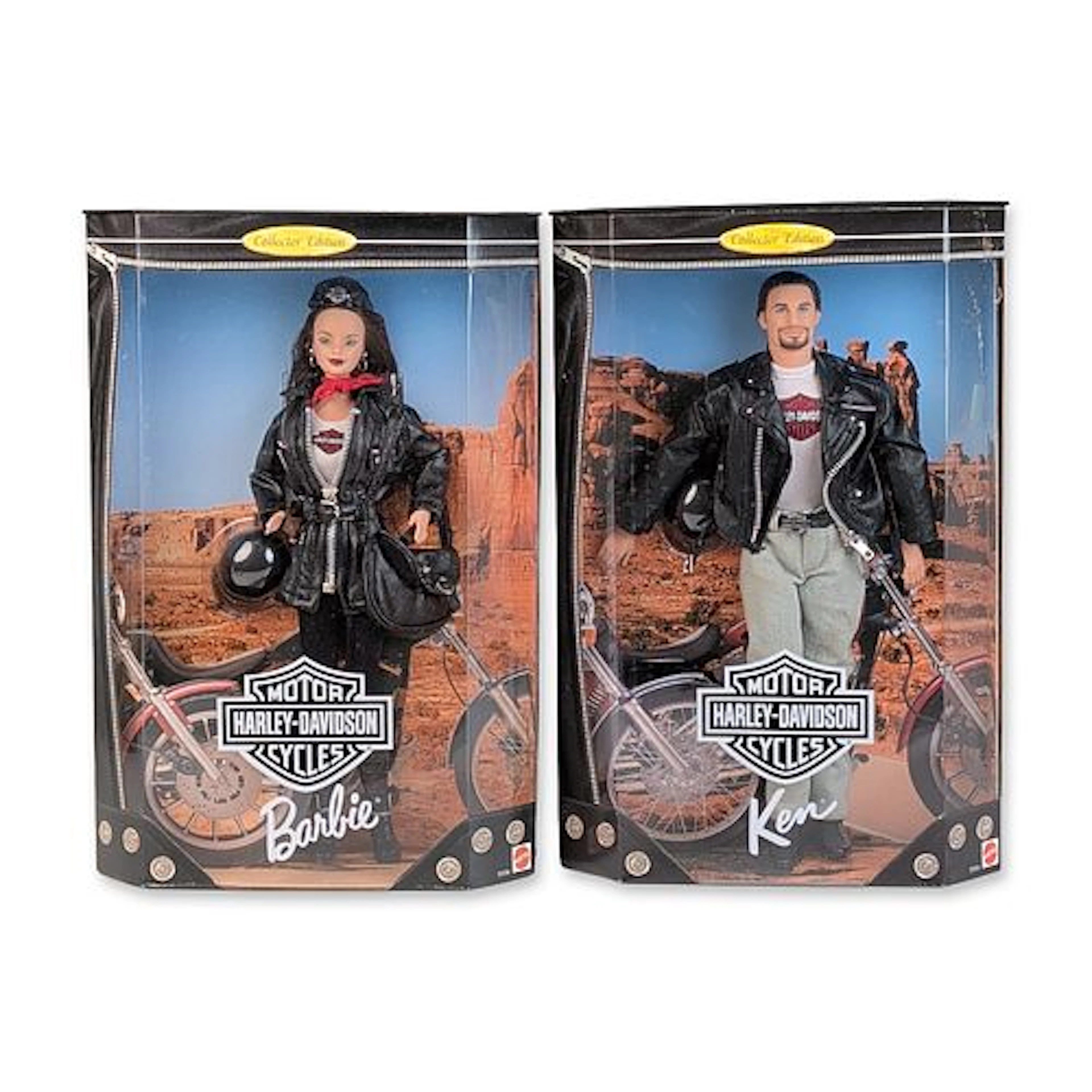 2pc Mattel Barbie Harley-Davidson Collector Edition Barbie and Ken Dolls