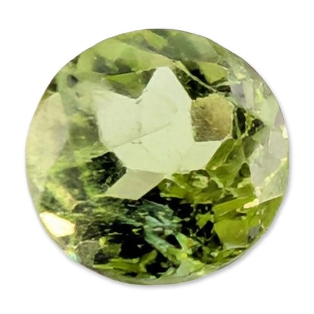 Round Brilliant Cut Green Peridot Gemstone