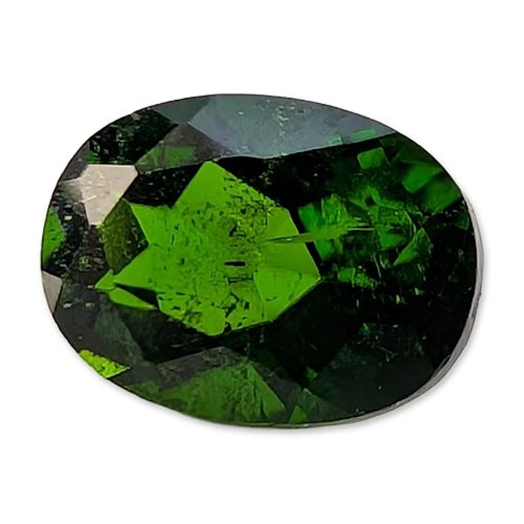 Oval Cut Faceted Green Tourmaline Gemstone